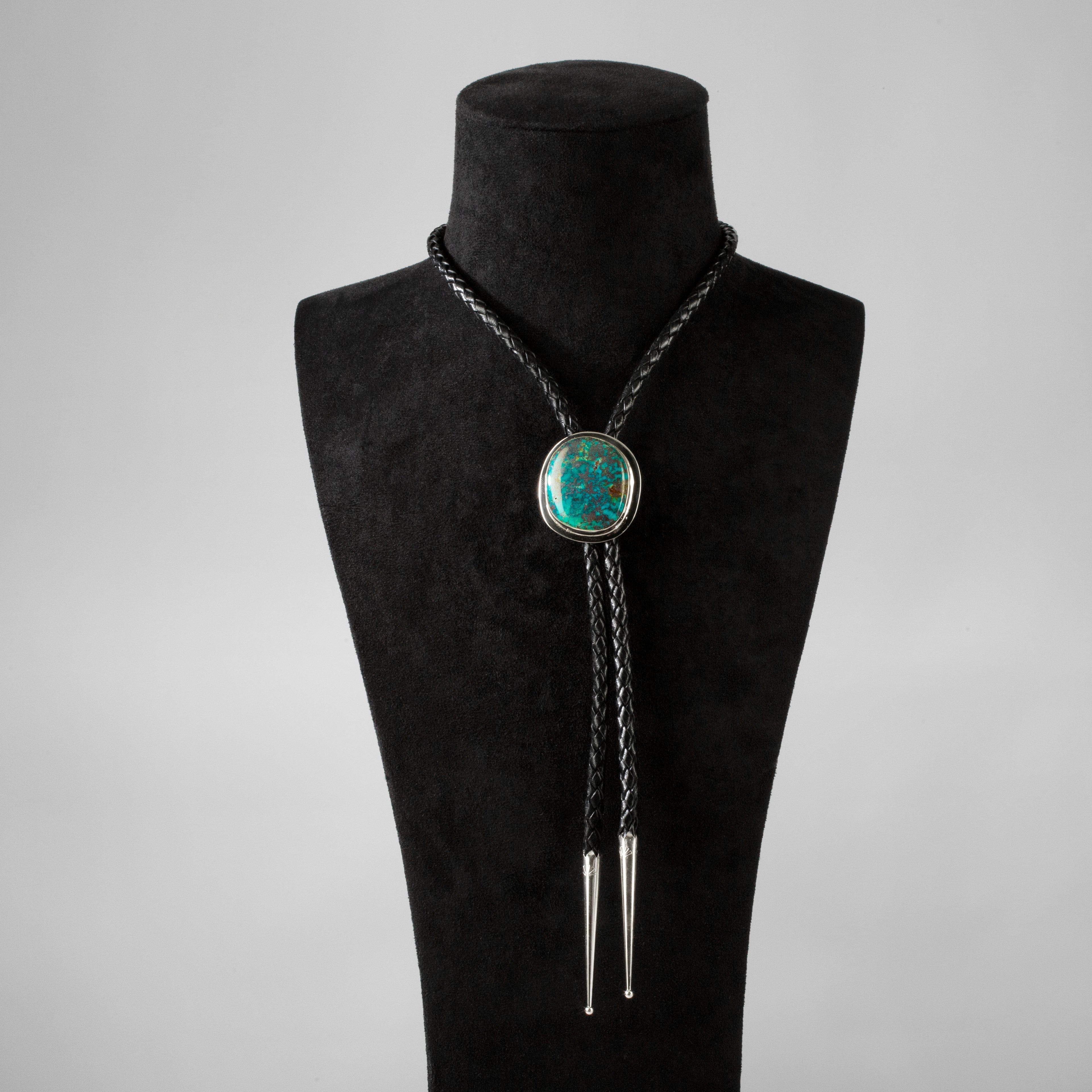 Kalifano Native American Jewelry Red Skin Turquoise 925 Sterling Silver USA Native American Made Bolo Tie NABT3650.001