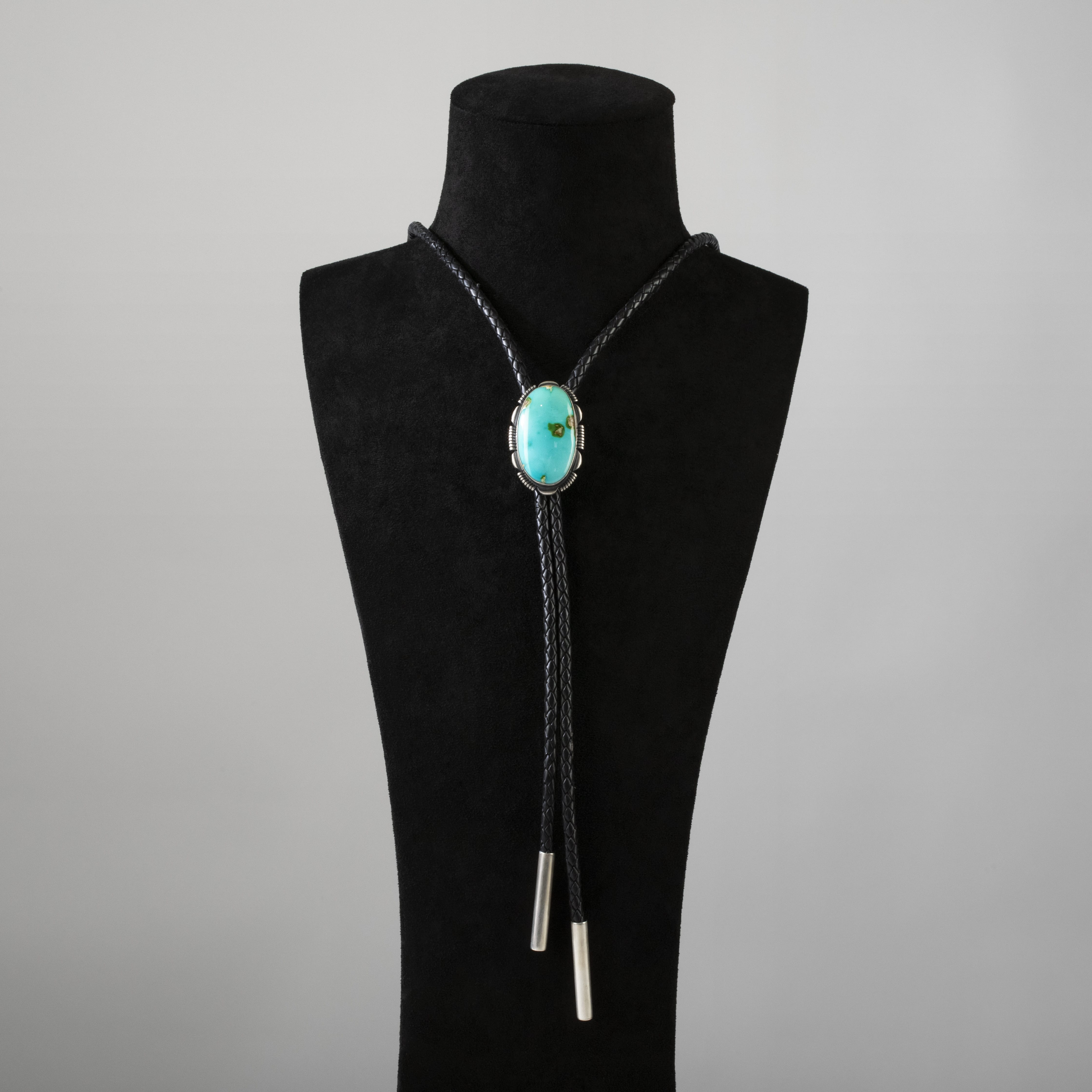 Kalifano Native American Jewelry Rick Tolino Navajo Sonoran Gold Turquoise USA Native American Made 925 Sterling Silver Bolo Tie NABT2100.001