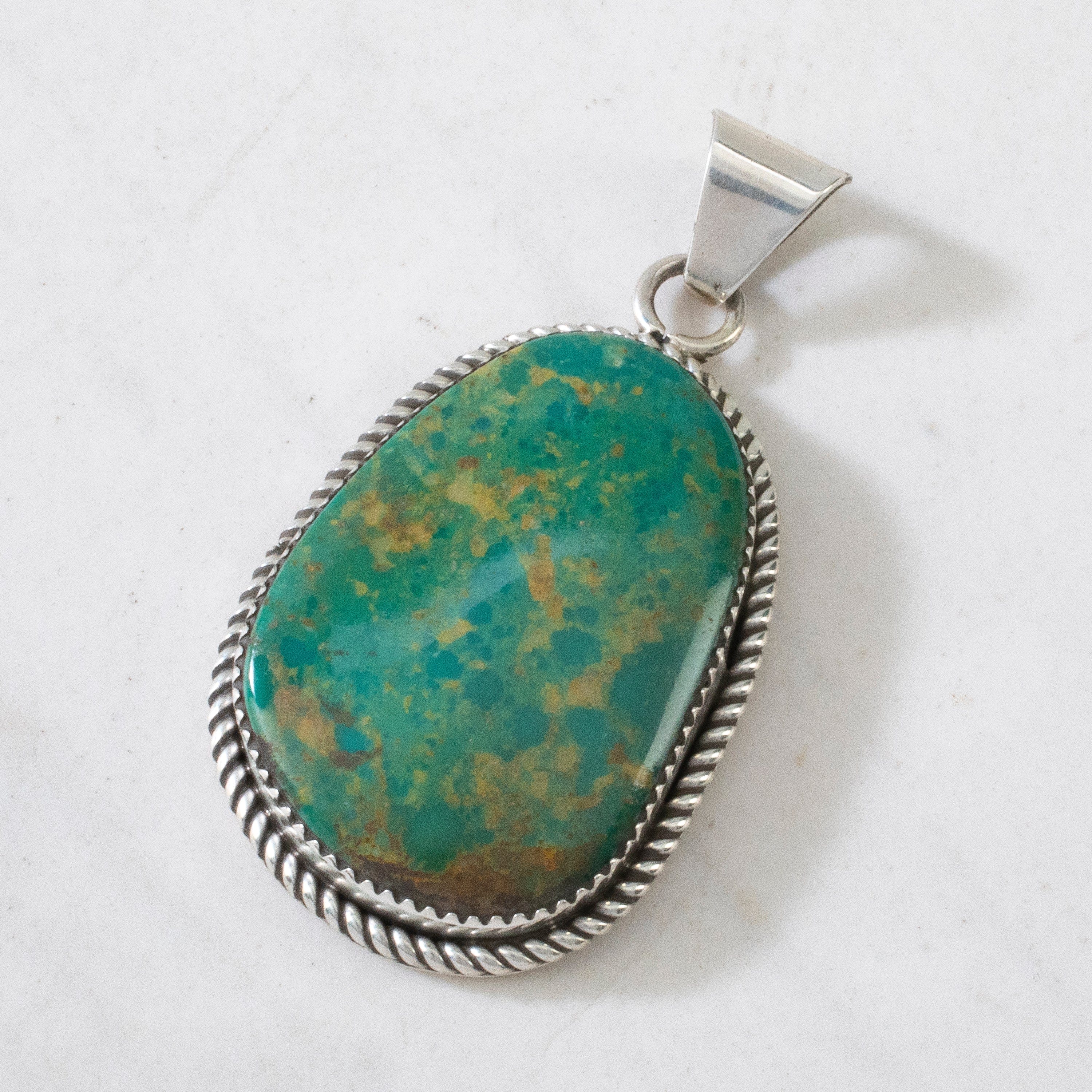 Kalifano Native American Jewelry Turquoise USA Native American Made 925 Sterling Silver Pendant NAN500.021