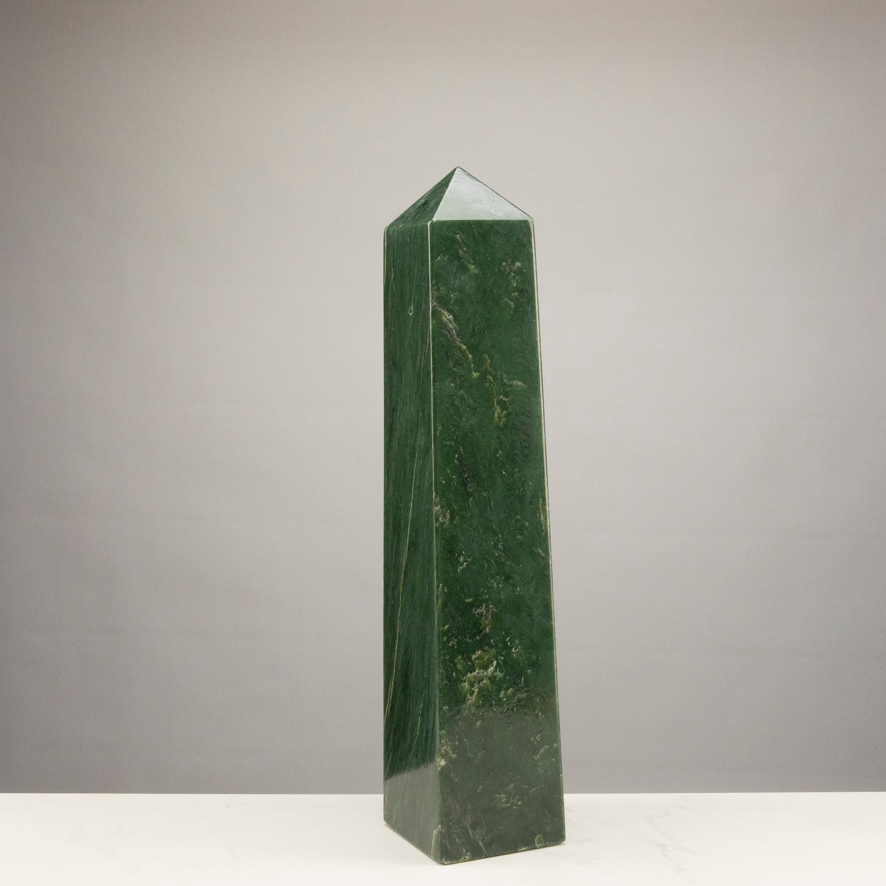 Kalifano Nephrite Jade Freeform Nephrite Jade Obelisk from Afghanistan - 24" / 49 lbs NJ17600.001