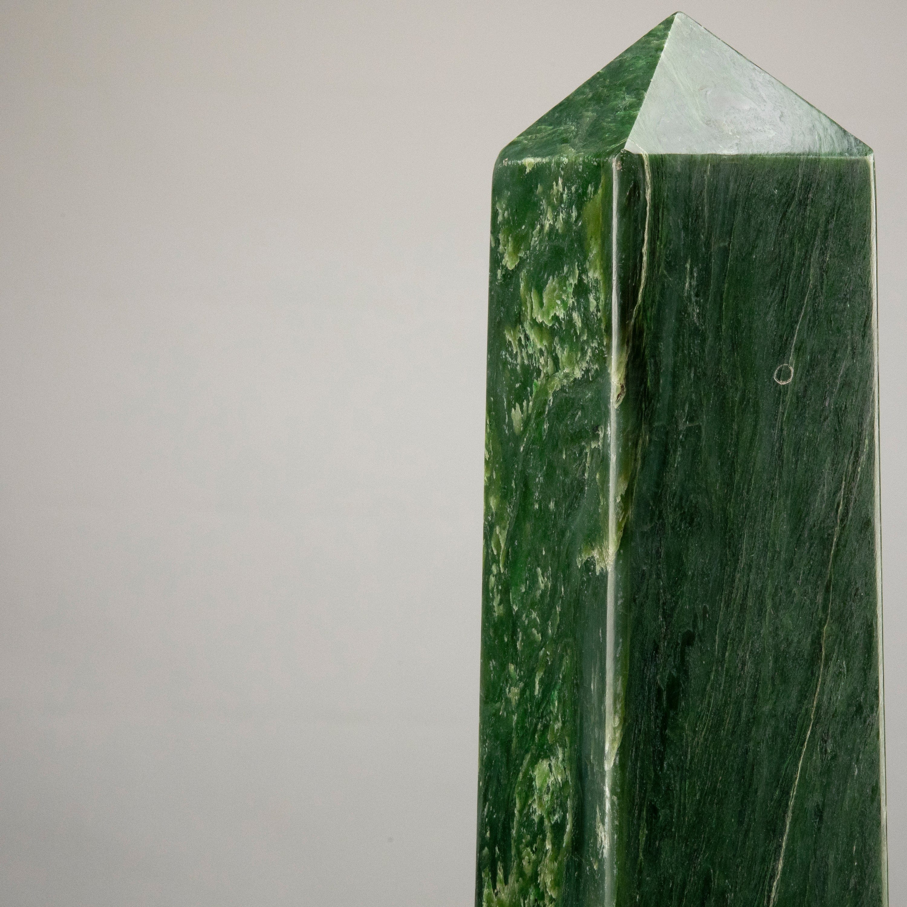 Green Jade Pyramid - 1.1 POUND Natural Nephrite Jade Pyramid - store Green Nephrite Jade Freeform Pyramid