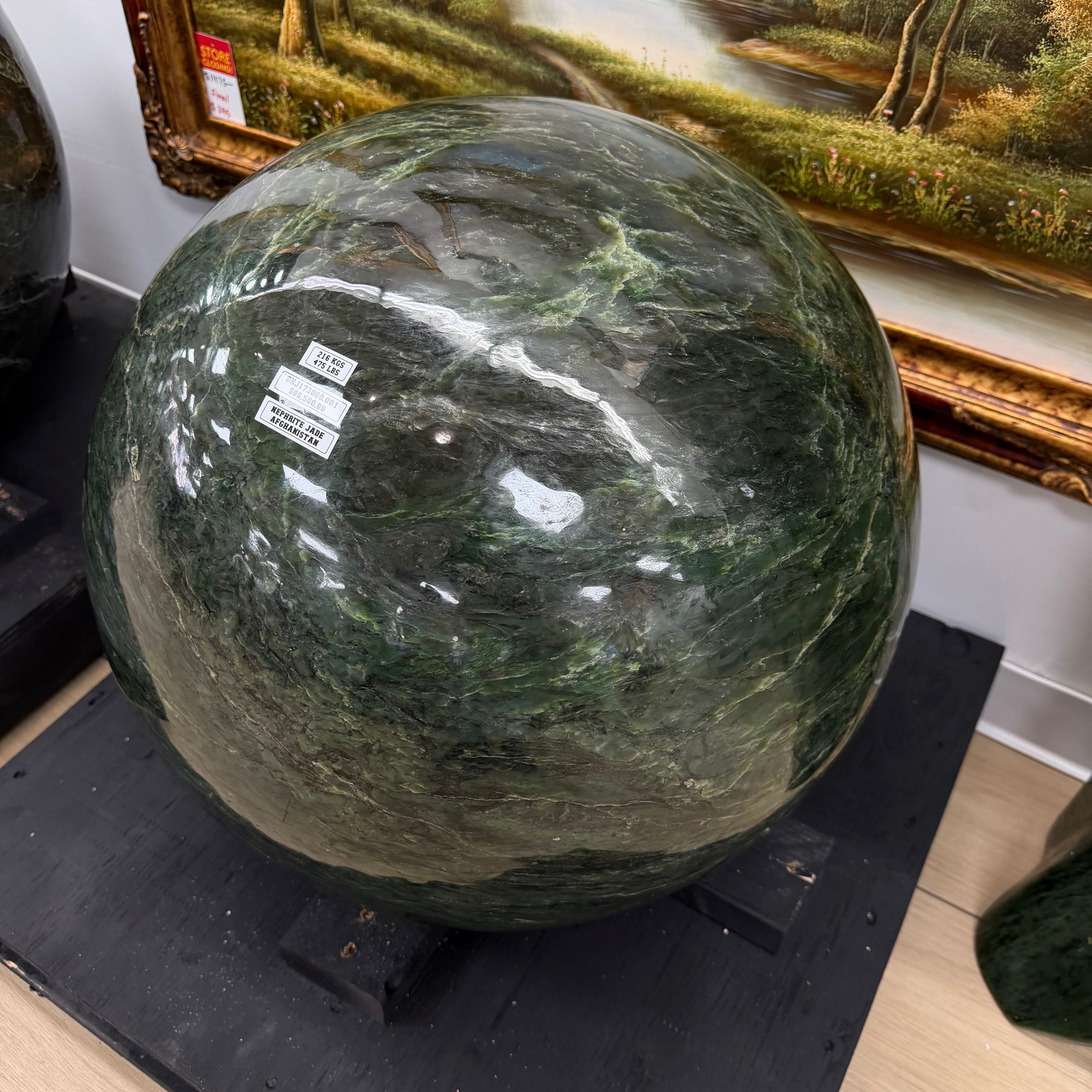 Kalifano Nephrite Jade Nephrite Jade Sphere from Afghanistan - 62" / 475 lbs NJ173000.001