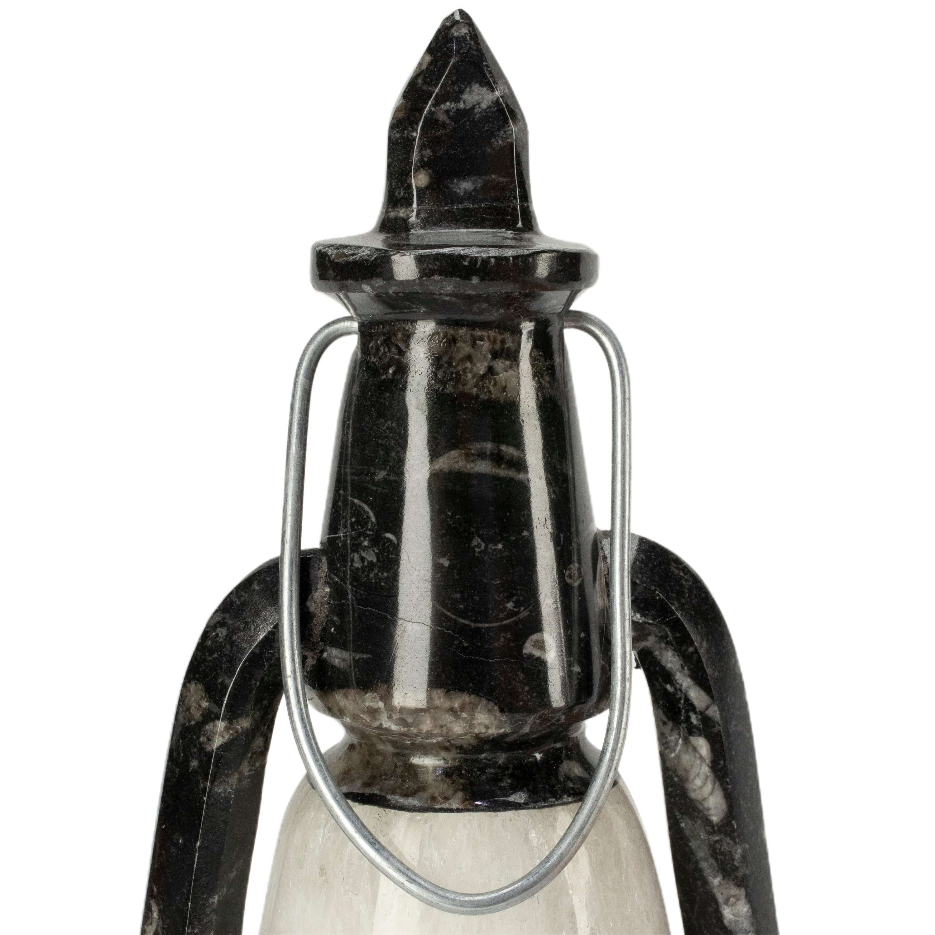 Kalifano Orthoceras Orthoceras Lantern with Selenite from Morocco ORL400