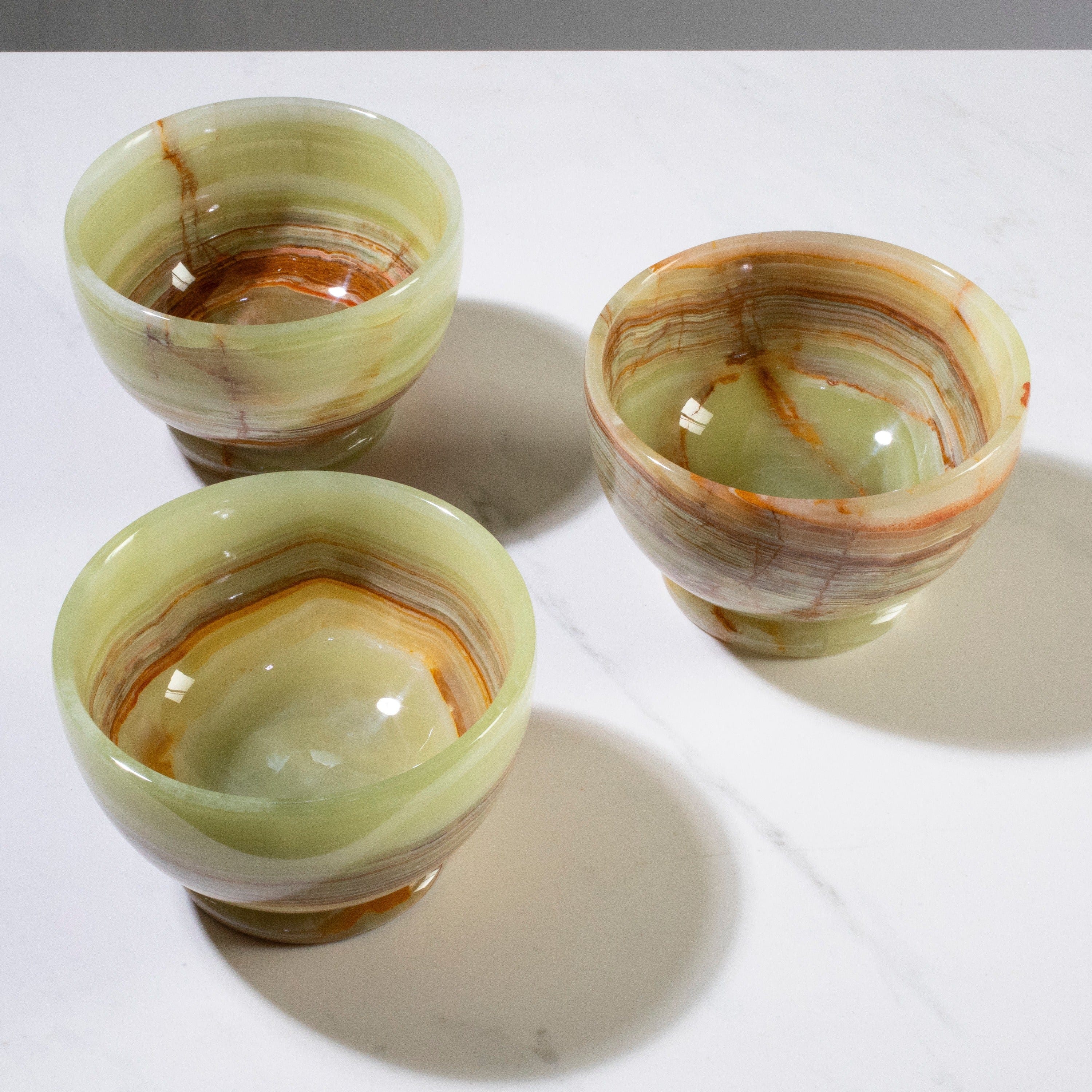 KALIFANO Pakistan Onyx 6” Pakistan Green Onyx Bowl with Stand PON-BL6