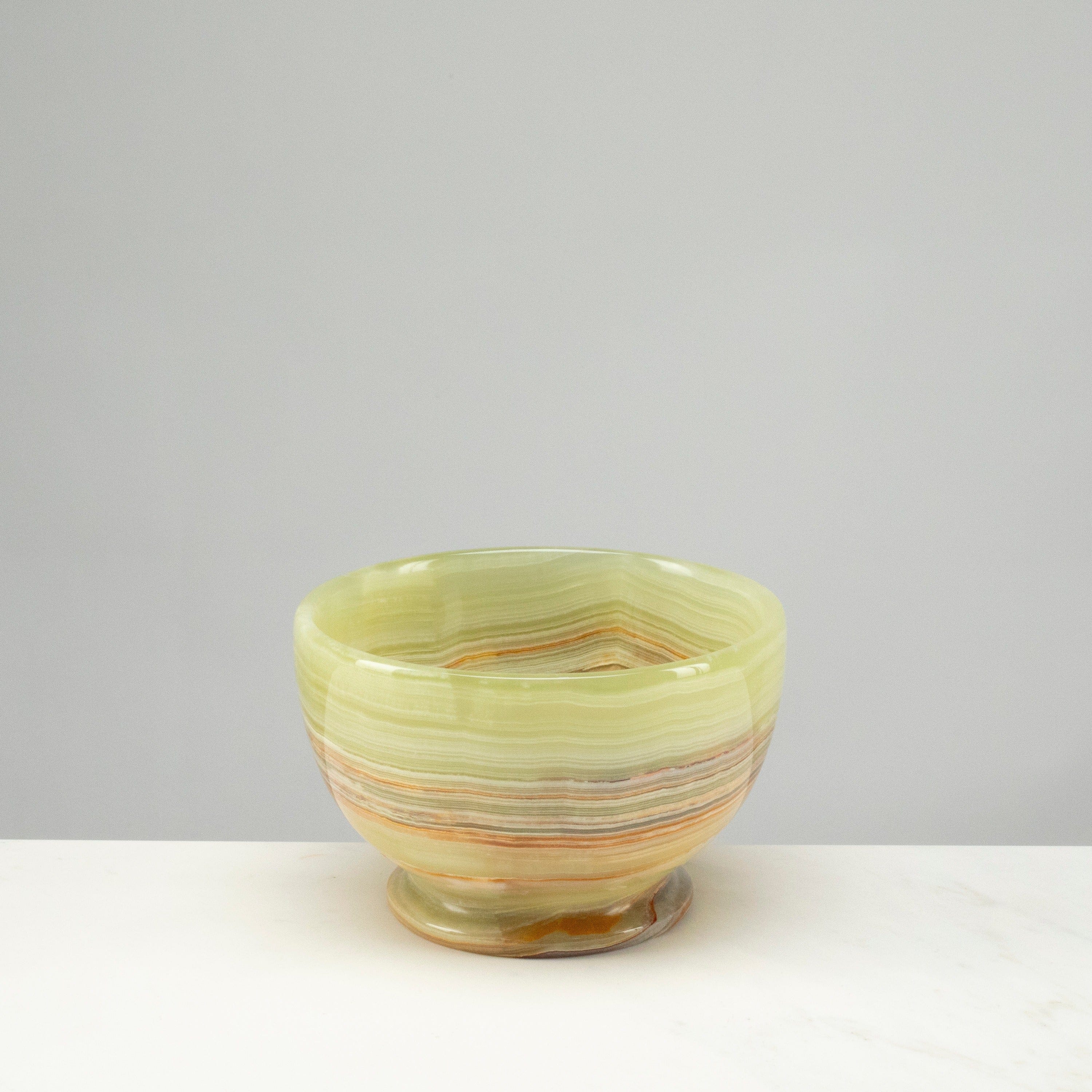 KALIFANO Pakistan Onyx 6” Pakistan Green Onyx Bowl with Stand PON-BL6
