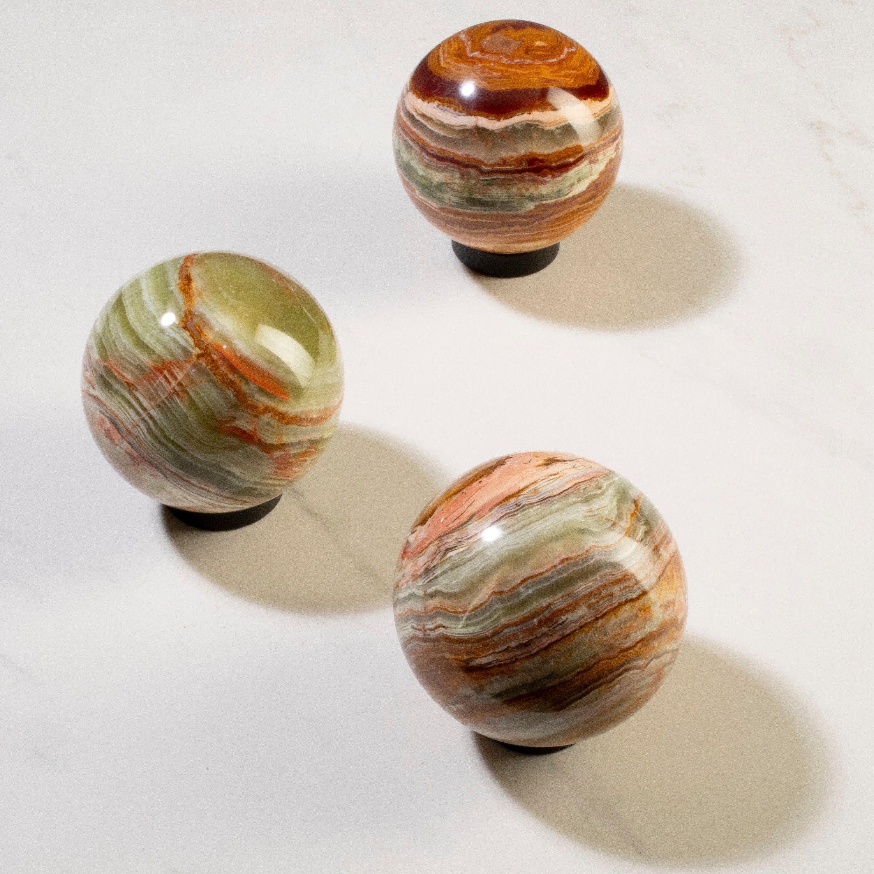 KALIFANO | Pakistan Green Onyx Sphere - Natural & Hand-carved