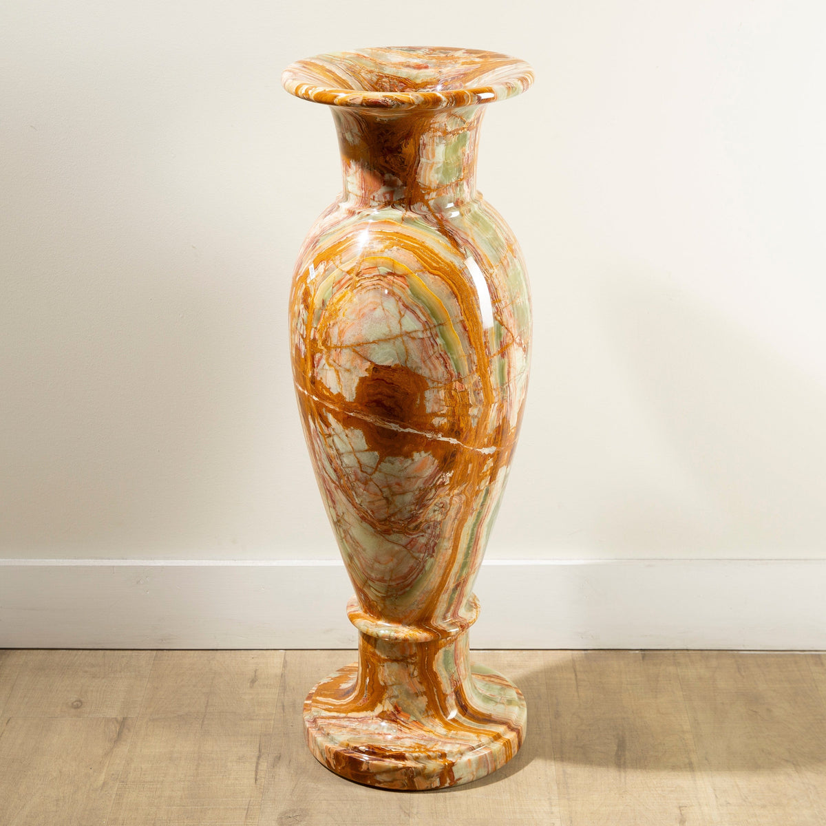 KALIFANO Pakistan Onyx Pakistan Green Onyx Vase - 36" / 160 lbs PON-V36