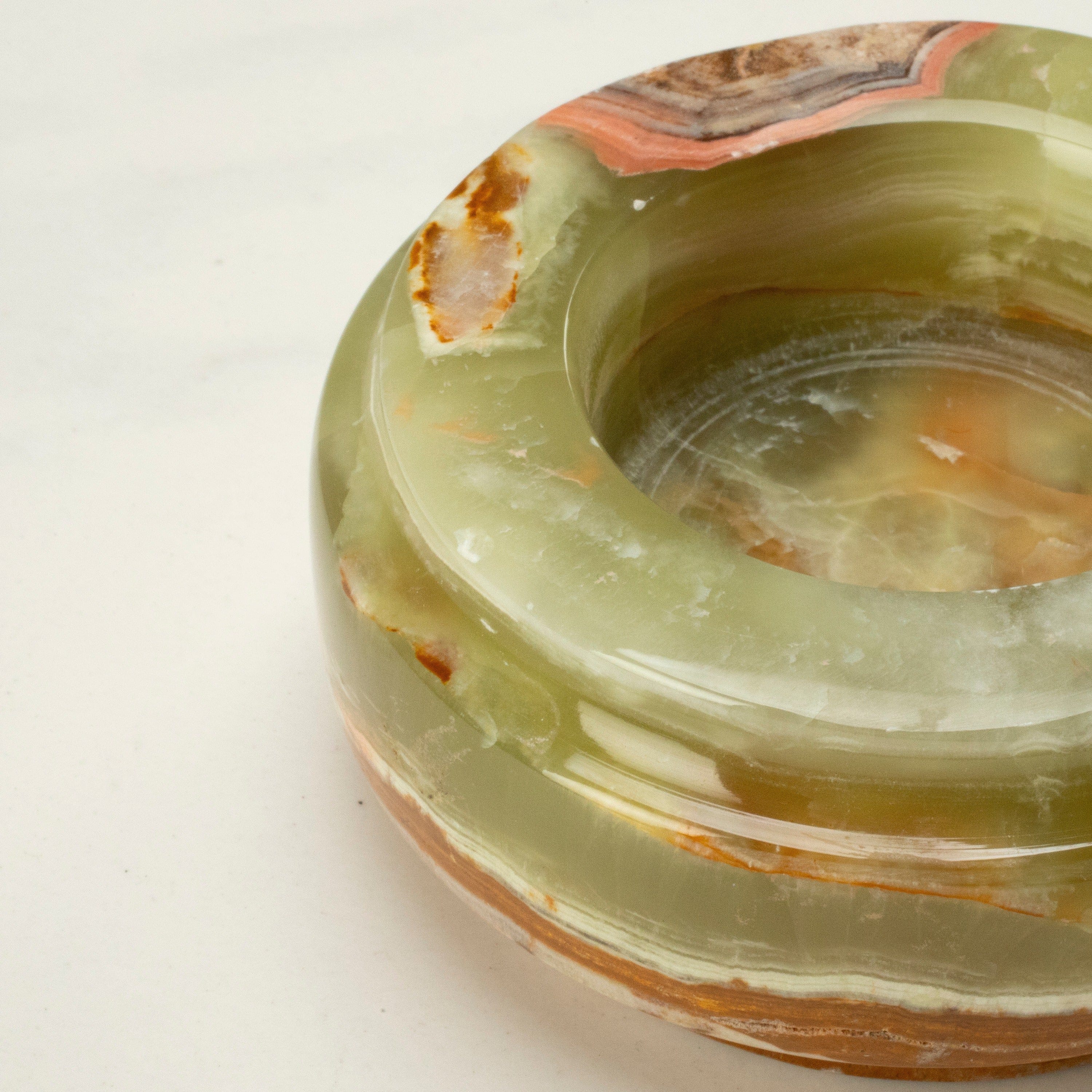 KALIFANO Pakistan Onyx Pakistan Round Green Onyx Candle Holder GCH-PON1