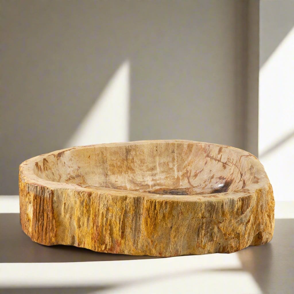 Kalifano Petrified Wood 22" Brown Petrified Wood Sink Bowl PWSK2400.003