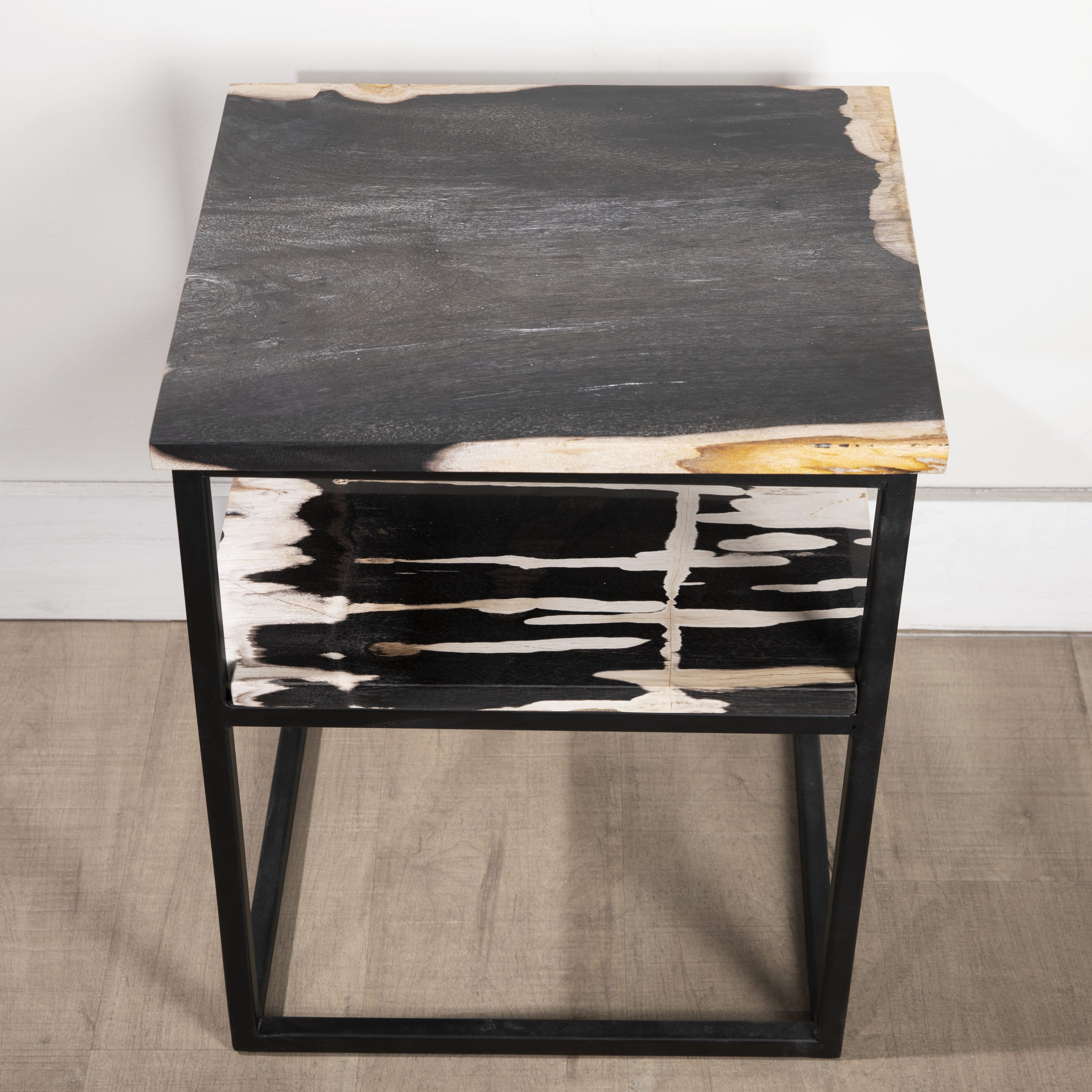 Kalifano Petrified Wood 22" Mixed Color Petrified Wood Side Table PWT1800-MIX