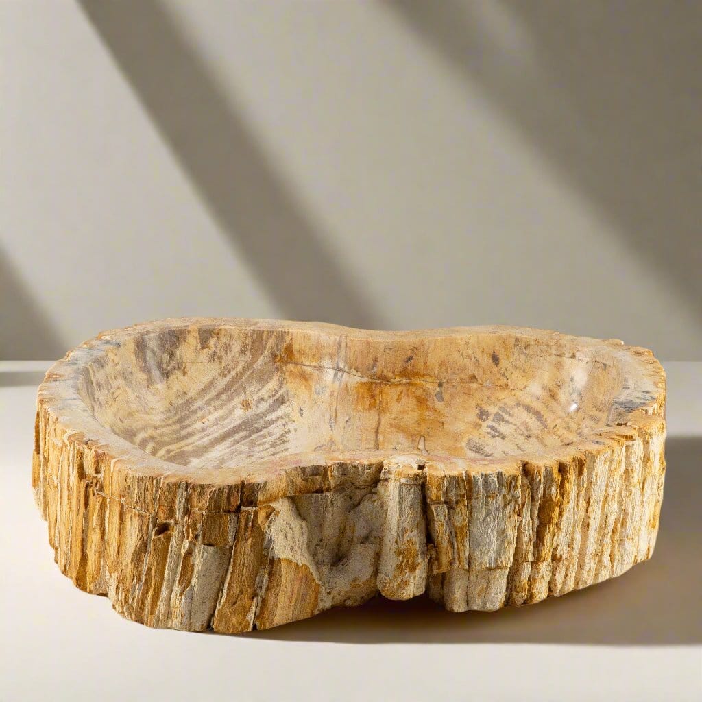 Kalifano Petrified Wood 23" Brown Petrified Wood Sink Bowl PWSK2600.001