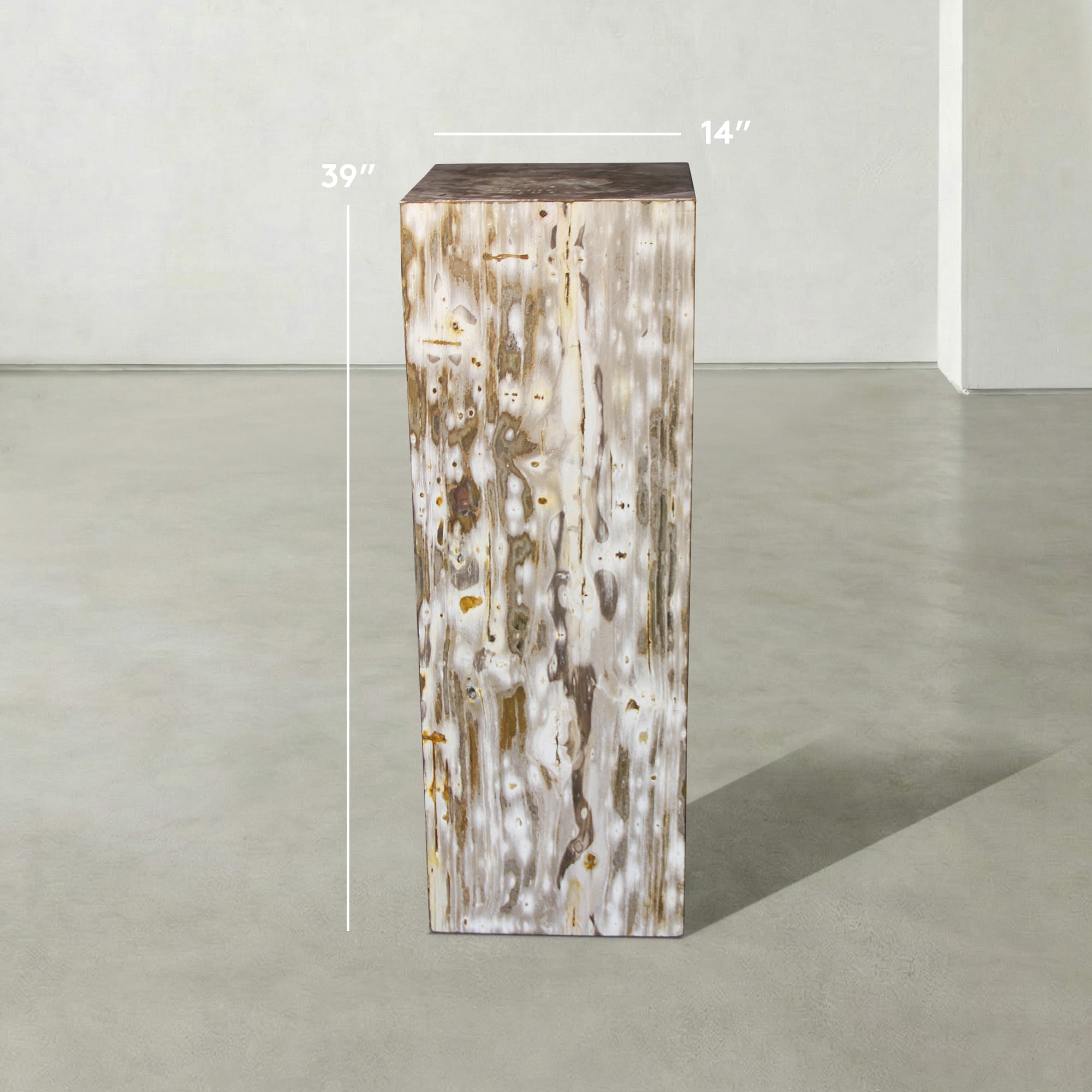 Kalifano Petrified Wood Natural Petrified Wood Hollow Square Pedestal from Indonesia - 39" / 155 lbs PWP8000.053