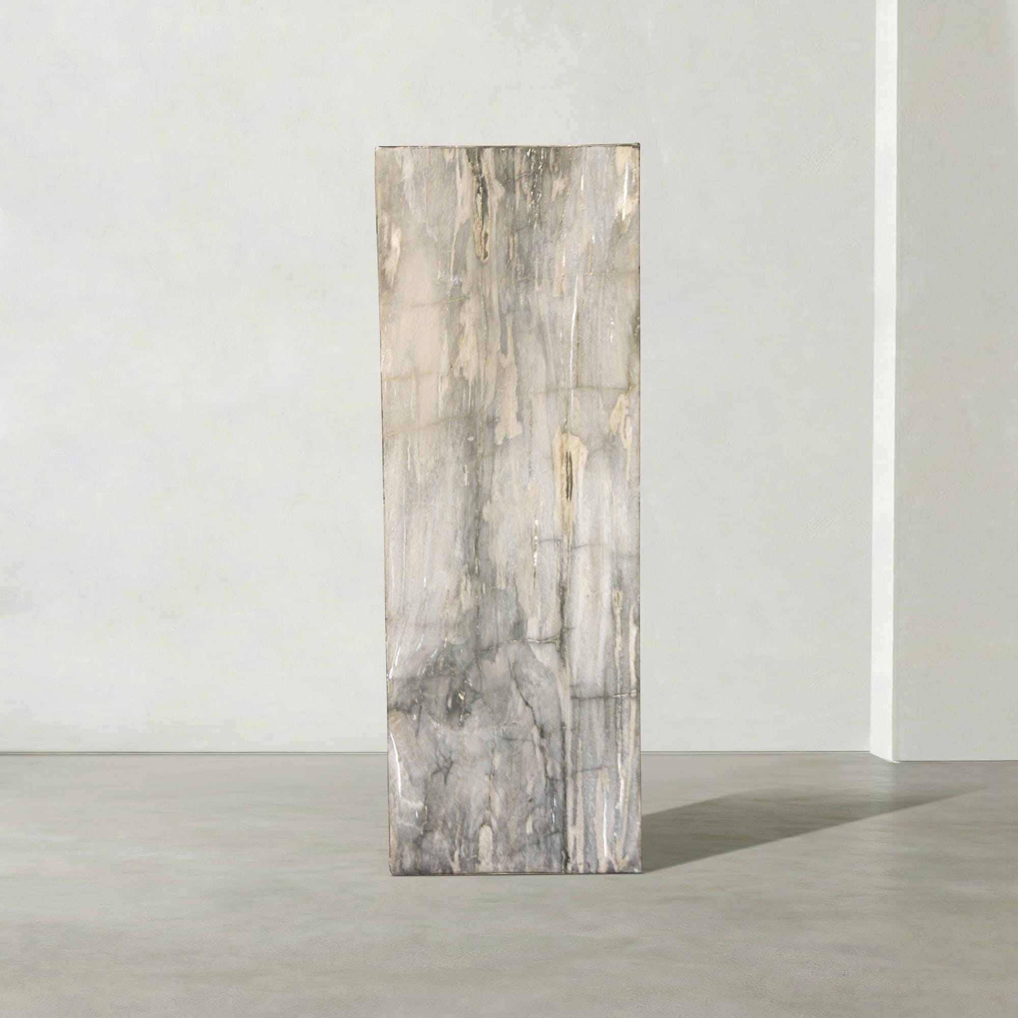 Kalifano Petrified Wood Natural Petrified Wood Hollow Square Pedestal from Indonesia - 39" / 174 lbs PWP8000.058