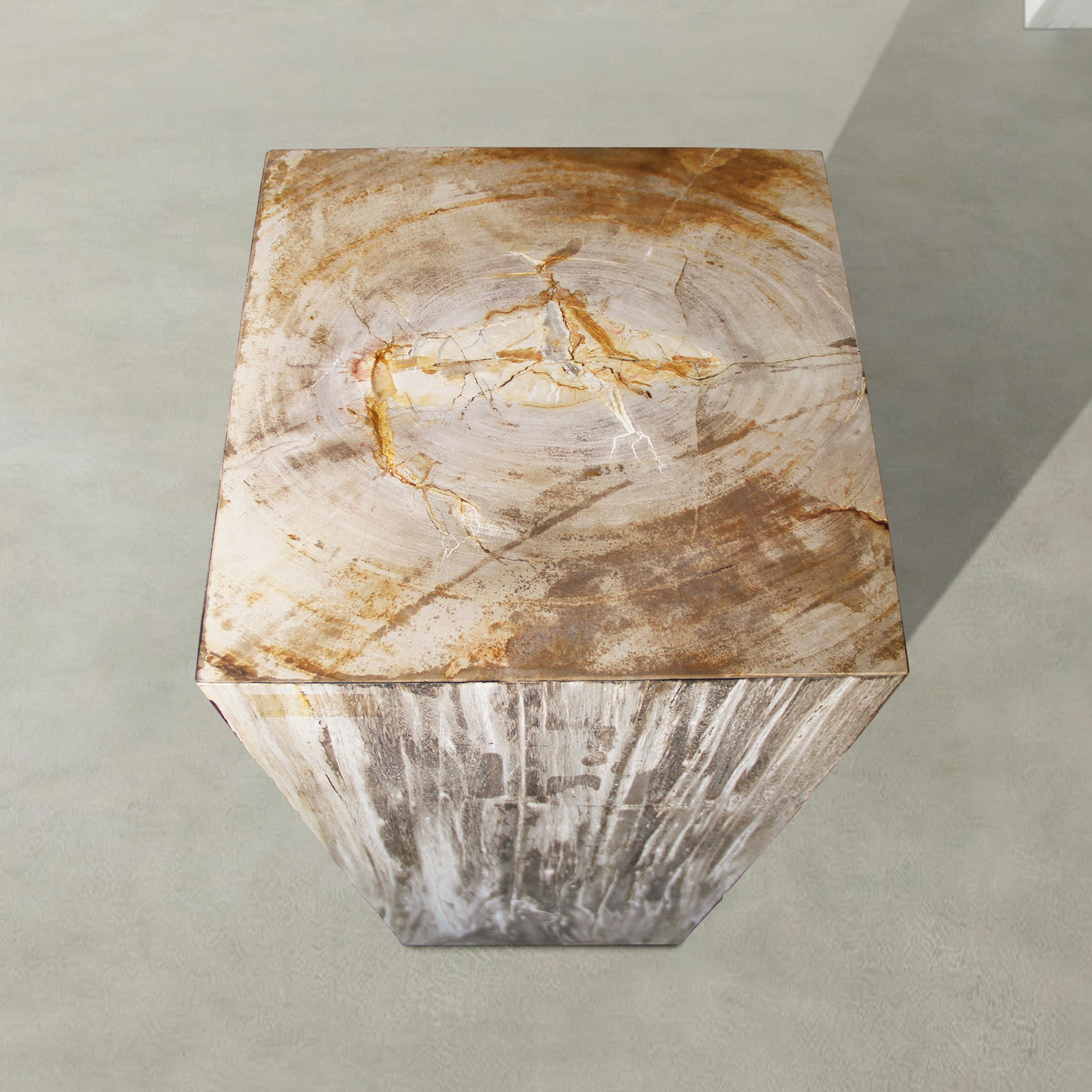 Kalifano Petrified Wood Natural Petrified Wood Hollow Square Pedestal from Indonesia - 39" / 177 lbs PWP8000.047
