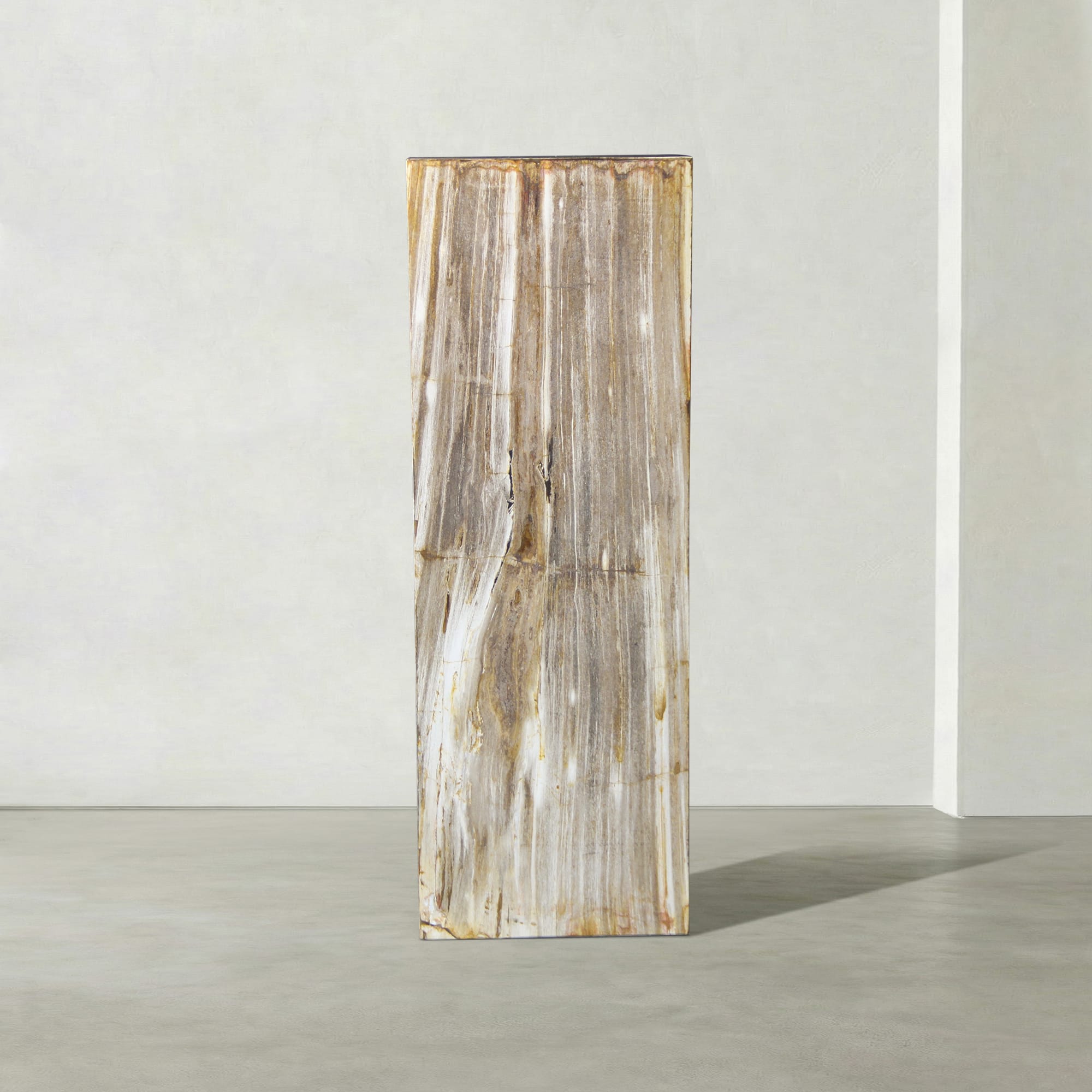 Kalifano Petrified Wood Natural Petrified Wood Hollow Square Pedestal from Indonesia - 39" / 177 lbs PWP8000.049
