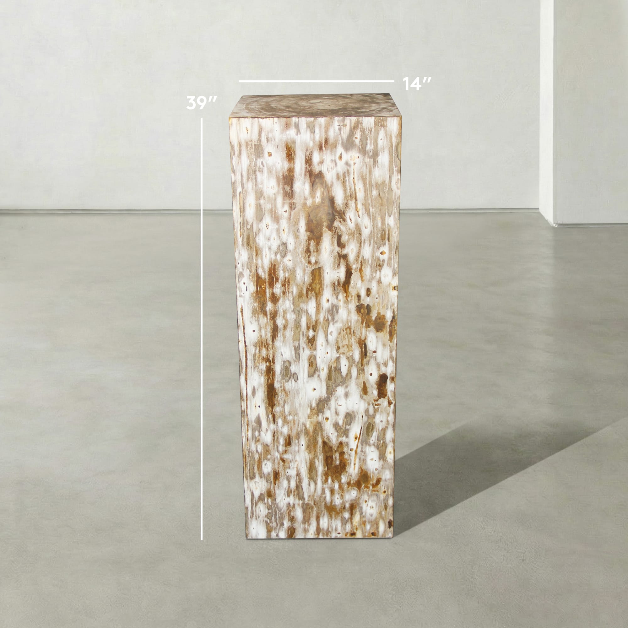 Kalifano Petrified Wood Natural Petrified Wood Hollow Square Pedestal from Indonesia - 39" / 177 lbs PWP8000.052