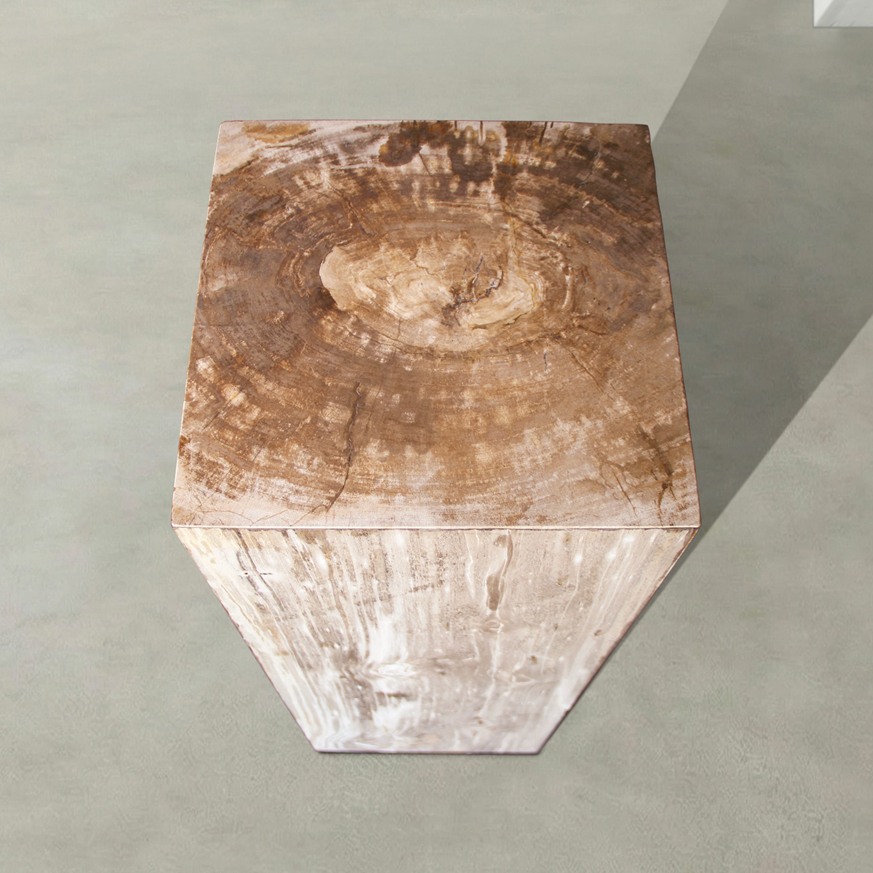 Kalifano Petrified Wood Natural Petrified Wood Hollow Square Pedestal from Indonesia - 39" / 177 lbs PWP8000.054