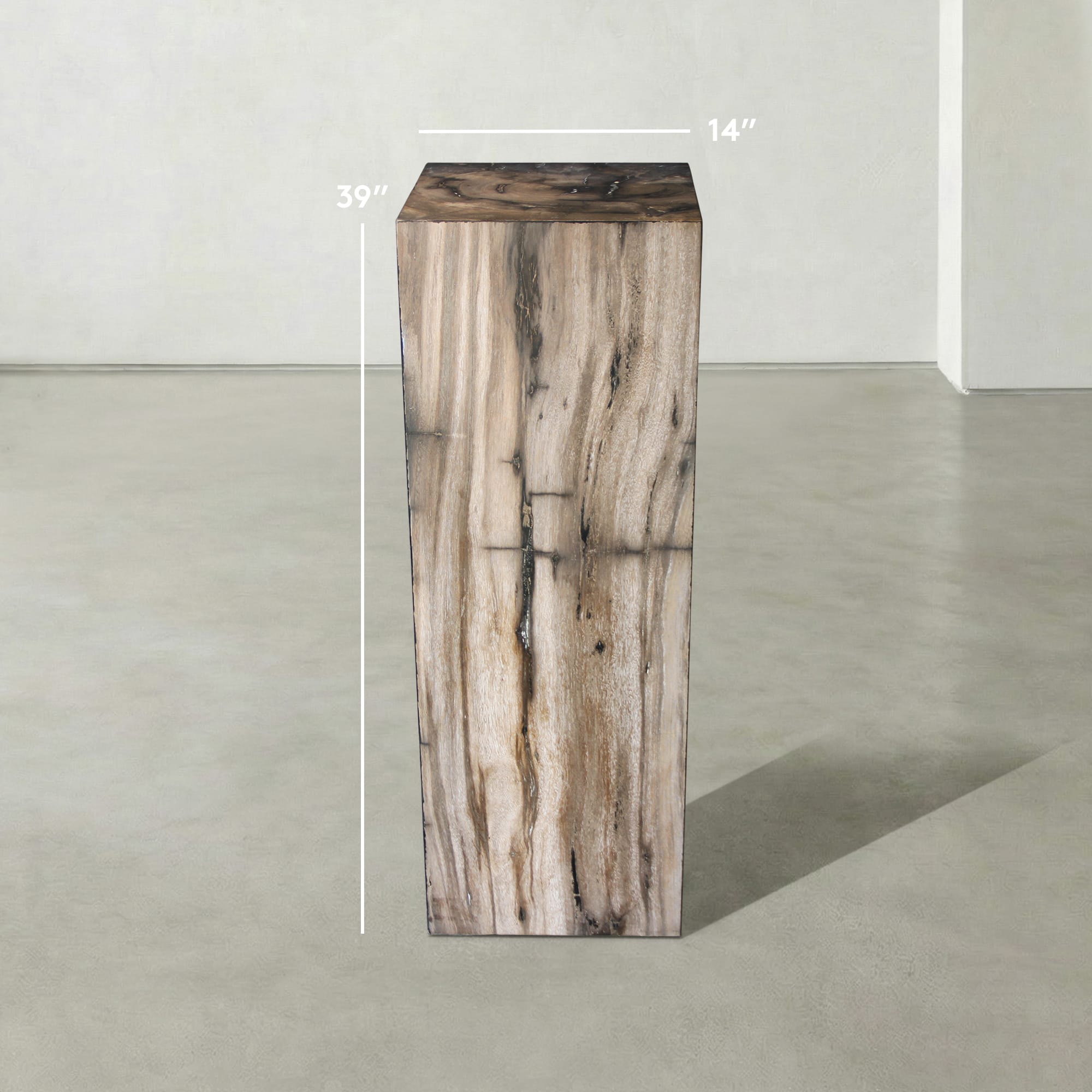 Kalifano Petrified Wood Natural Petrified Wood Hollow Square Pedestal from Indonesia - 39" / 177 lbs PWP8000.055