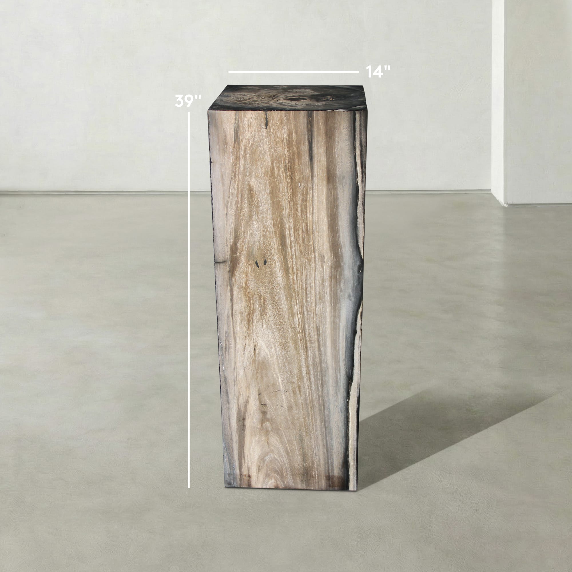 Kalifano Petrified Wood Natural Petrified Wood Hollow Square Pedestal from Indonesia - 39" / 177 lbs PWP8000.065