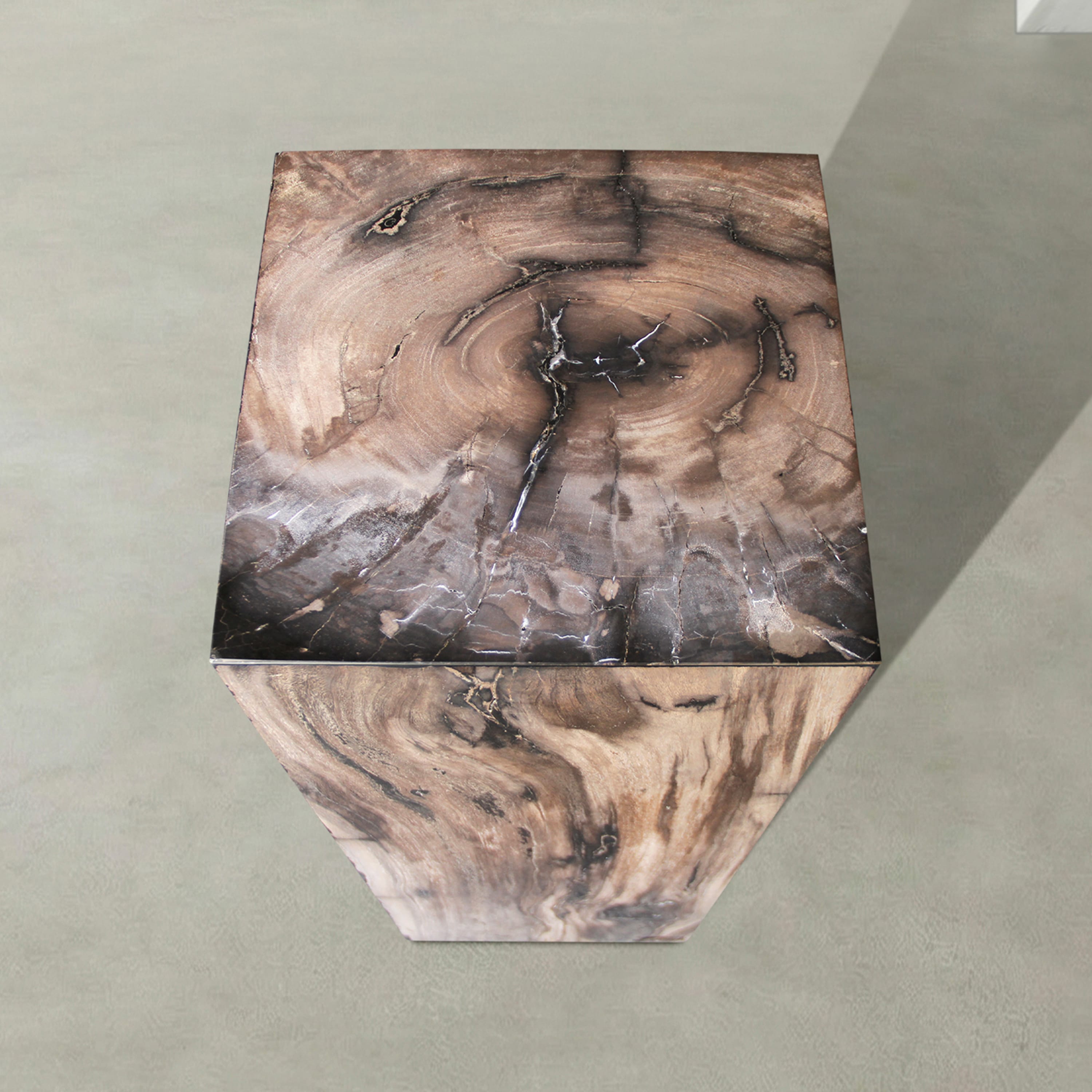 Kalifano Petrified Wood Natural Petrified Wood Hollow Square Pedestal from Indonesia - 39" / 179 lbs PWP8000.056