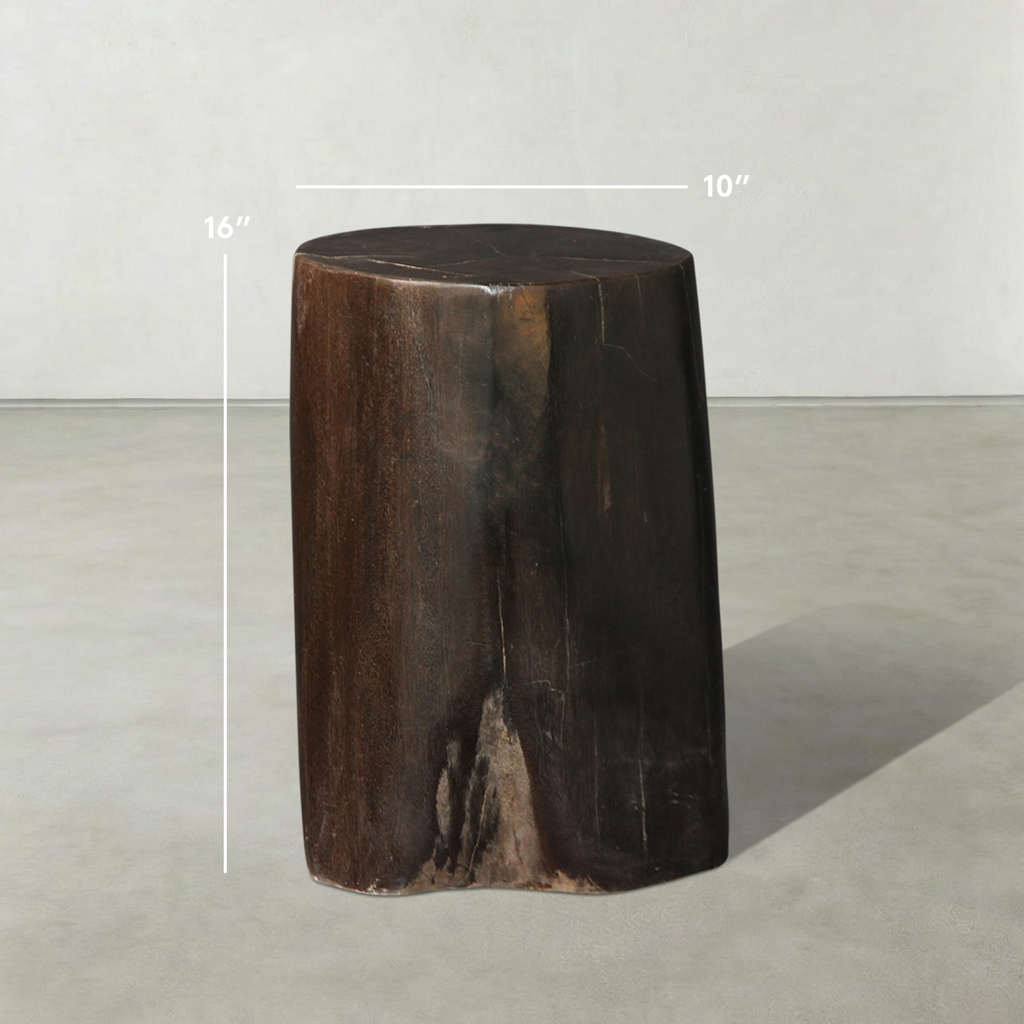 Kalifano Petrified Wood Natural Polished Petrified Wood Stool from Indonesia - 16" / 97 lbs PWS2300.003