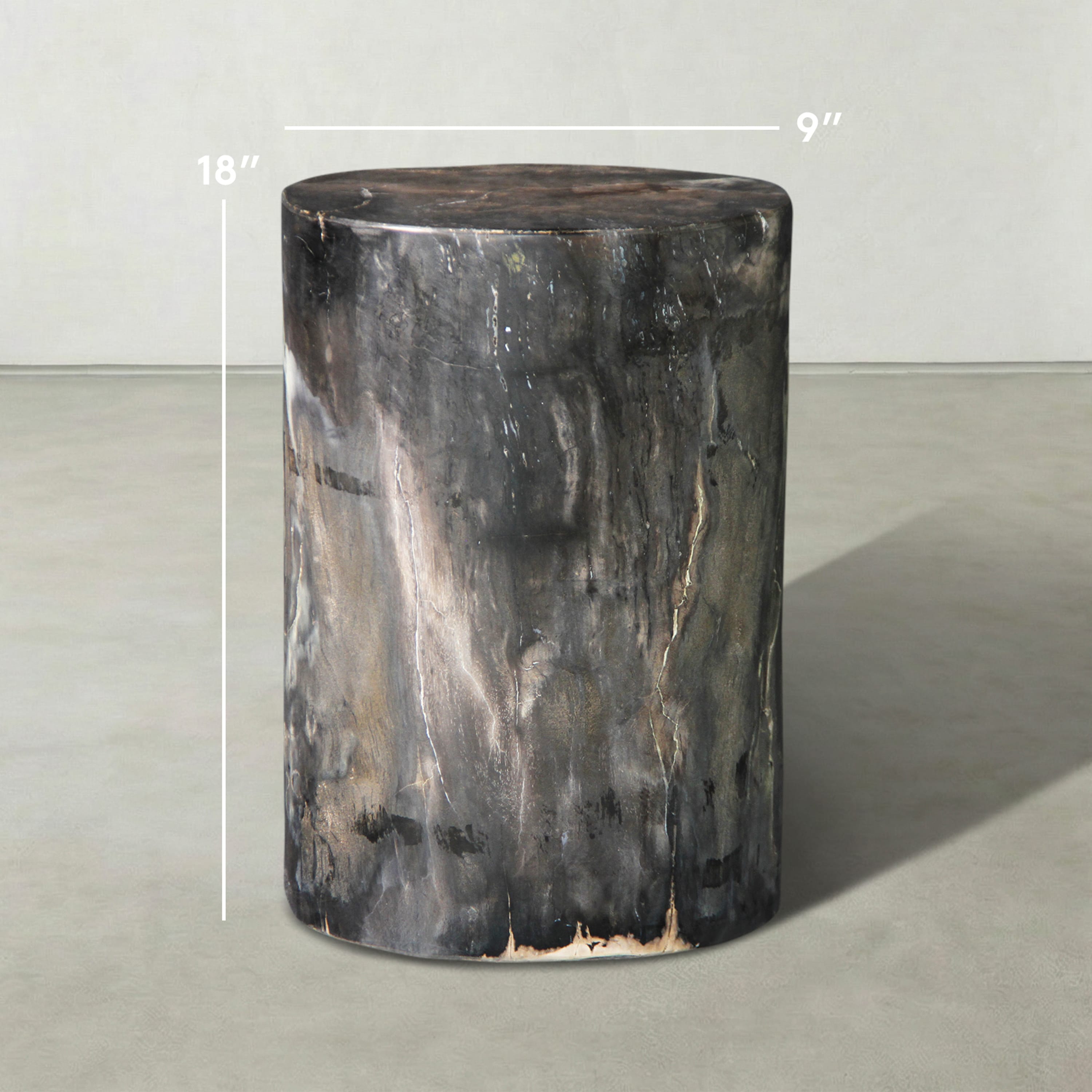 Kalifano Petrified Wood Natural Polished Petrified Wood Stool from Indonesia - 18" / 168 lbs PWS3600.013