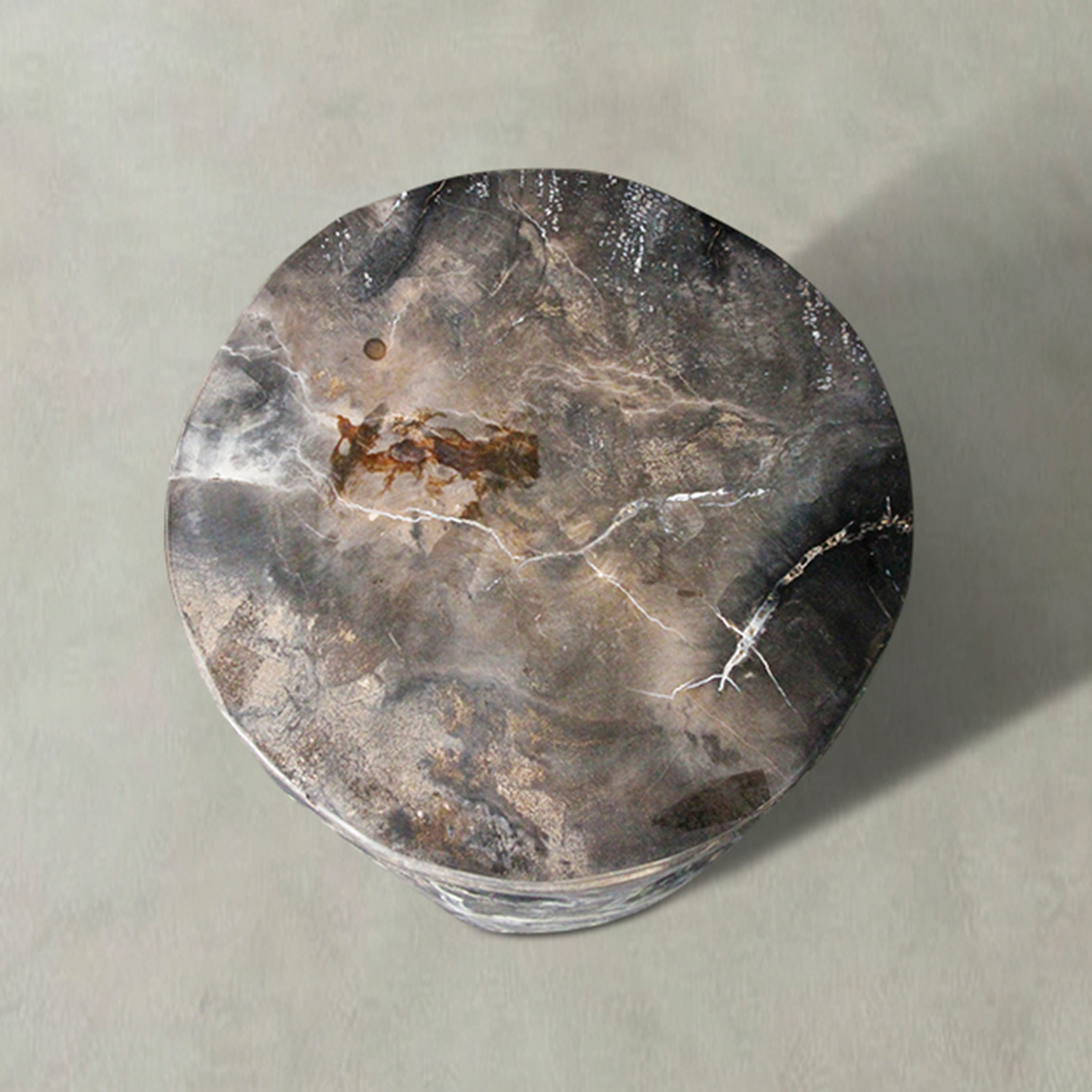 Kalifano Petrified Wood Natural Polished Petrified Wood Stool from Indonesia - 18" / 168 lbs PWS3600.013