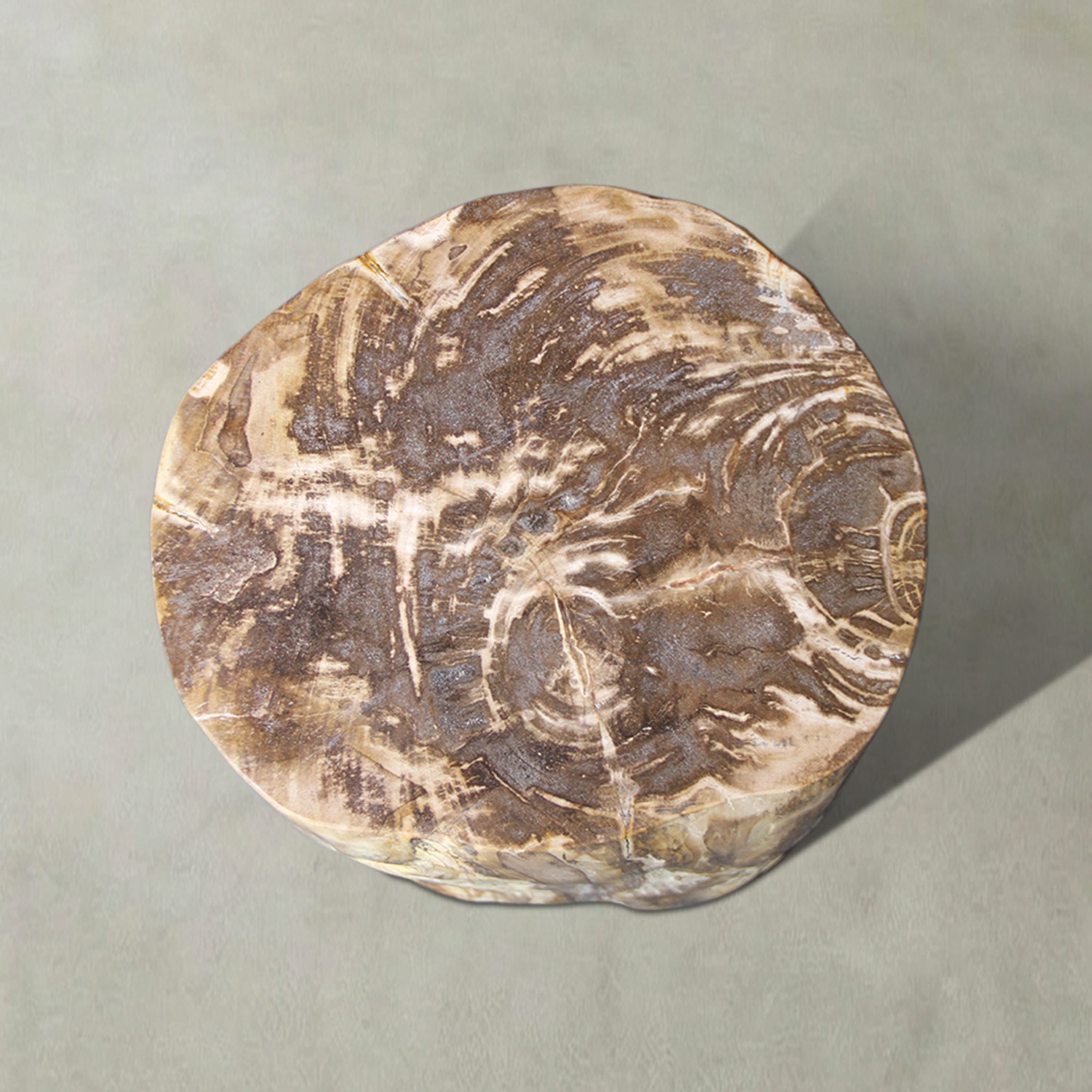 Kalifano Petrified Wood Natural Polished Petrified Wood Stool from Indonesia - 18" / 223 lbs PWS4600.005
