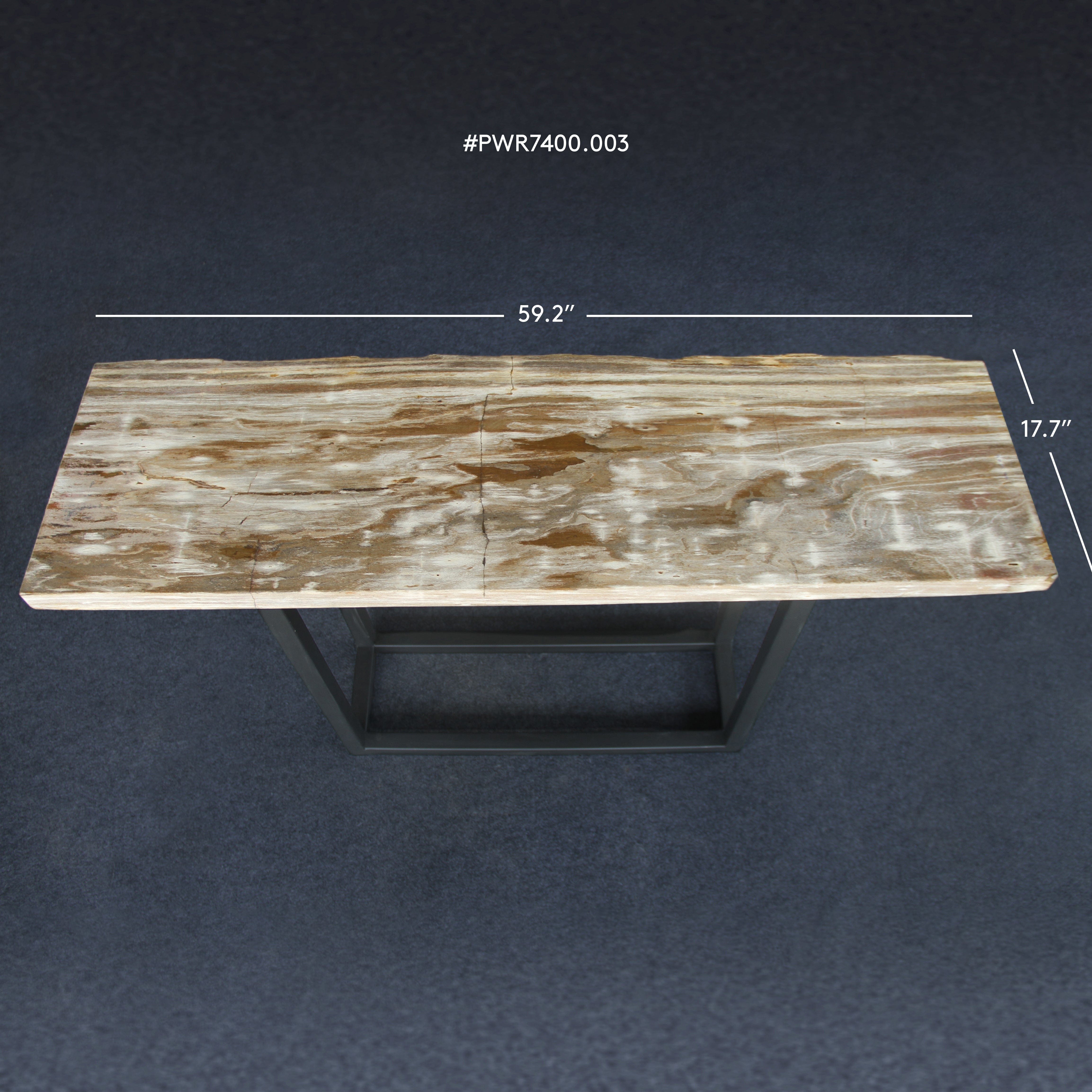 Kalifano Petrified Wood Petrified Wood Console Table 59" / 143 lbs PWR7400.003