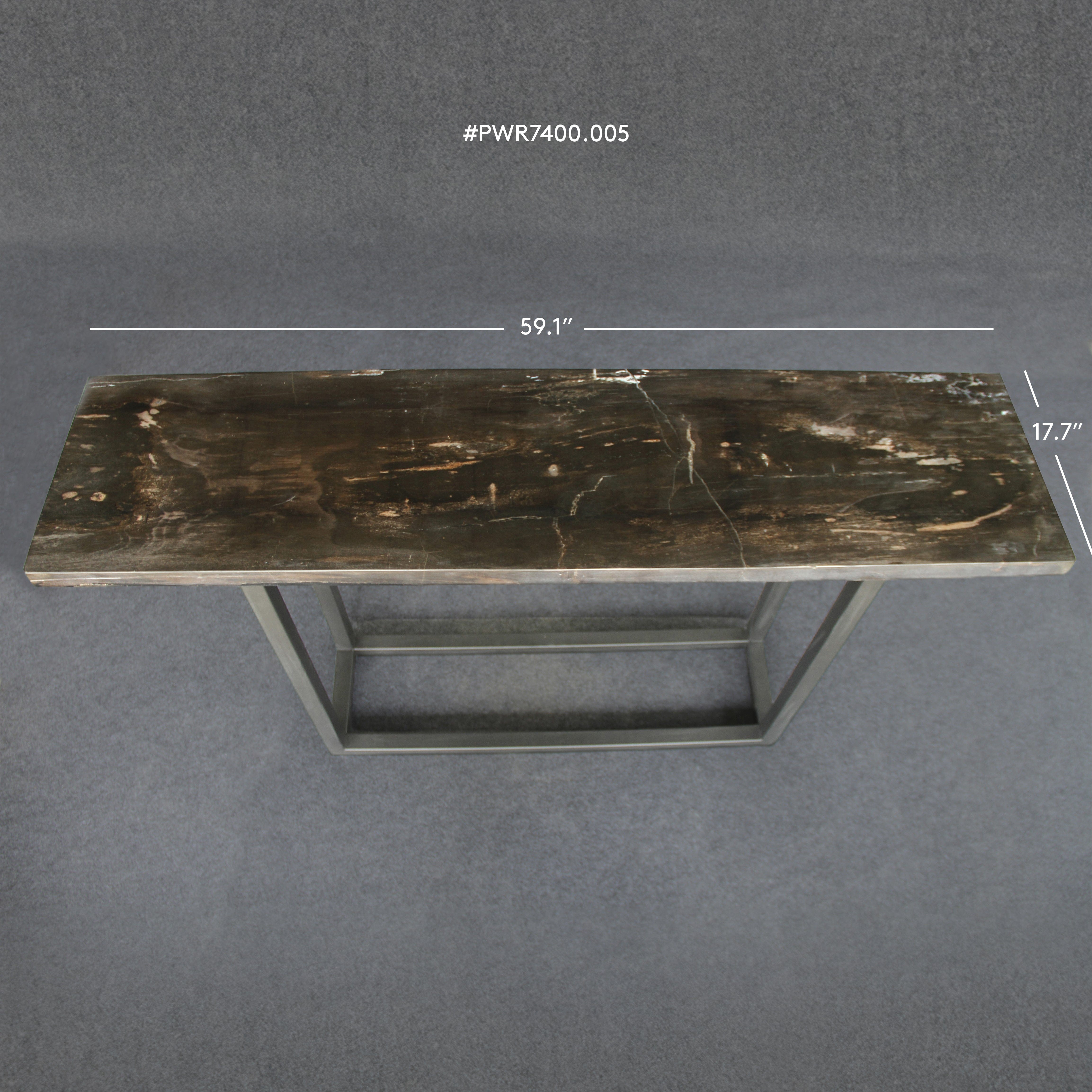 Kalifano Petrified Wood Petrified Wood Console Table 59" / 143 lbs PWR7400.005