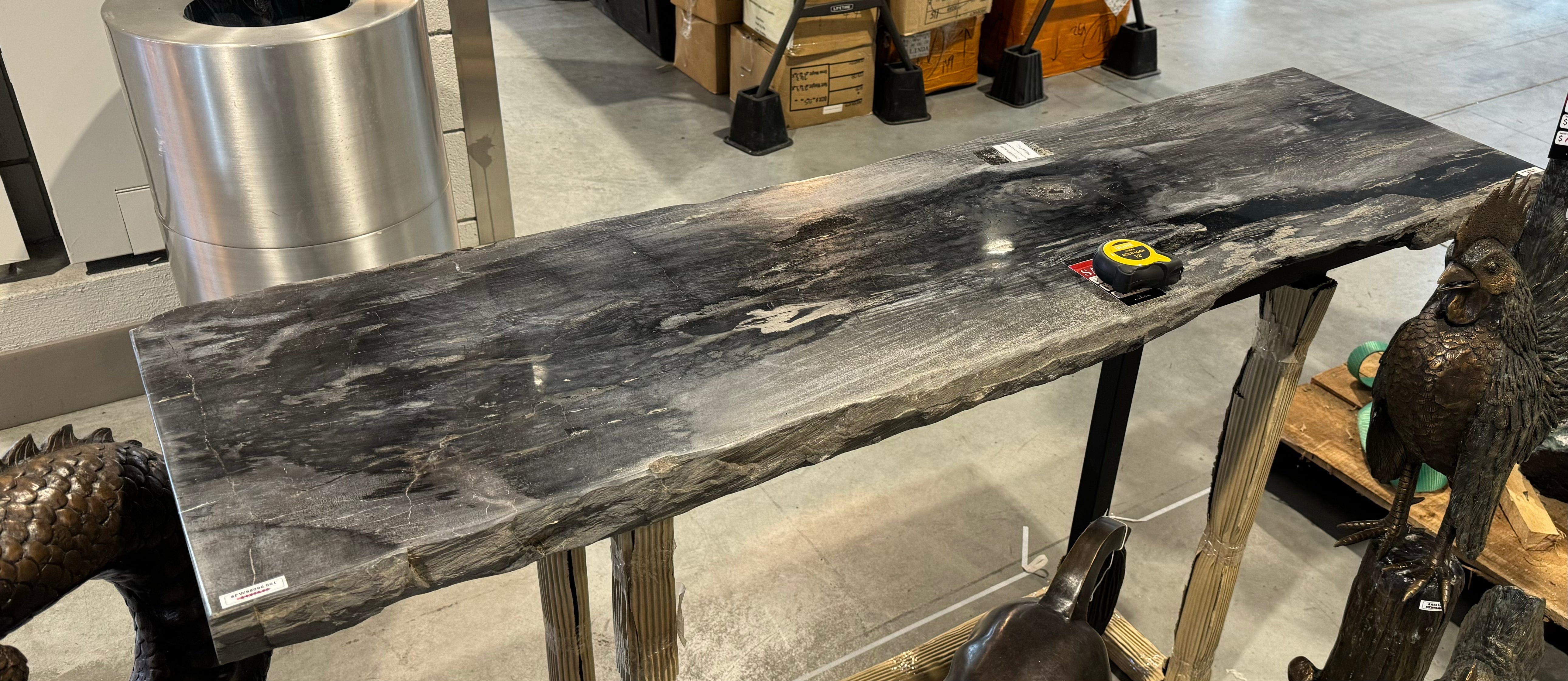 Kalifano Petrified Wood Petrified Wood Console Table 59" / 157 lbs PWR8000.001