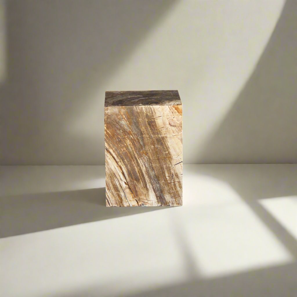 Kalifano Petrified Wood Petrified Wood Square Stump / Stool 16" / 198 lbs PWSS6200.005