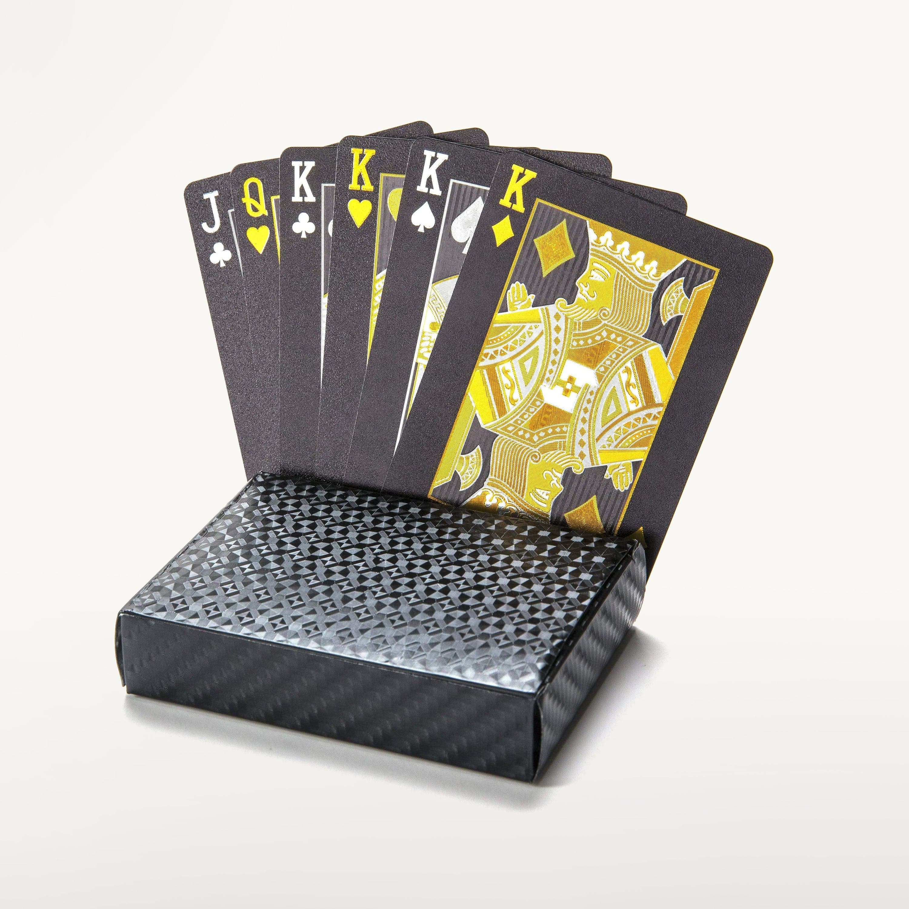 Kalifano Playing Cards Black Poker Playing Cards with Gold Foil GPC-BP-G