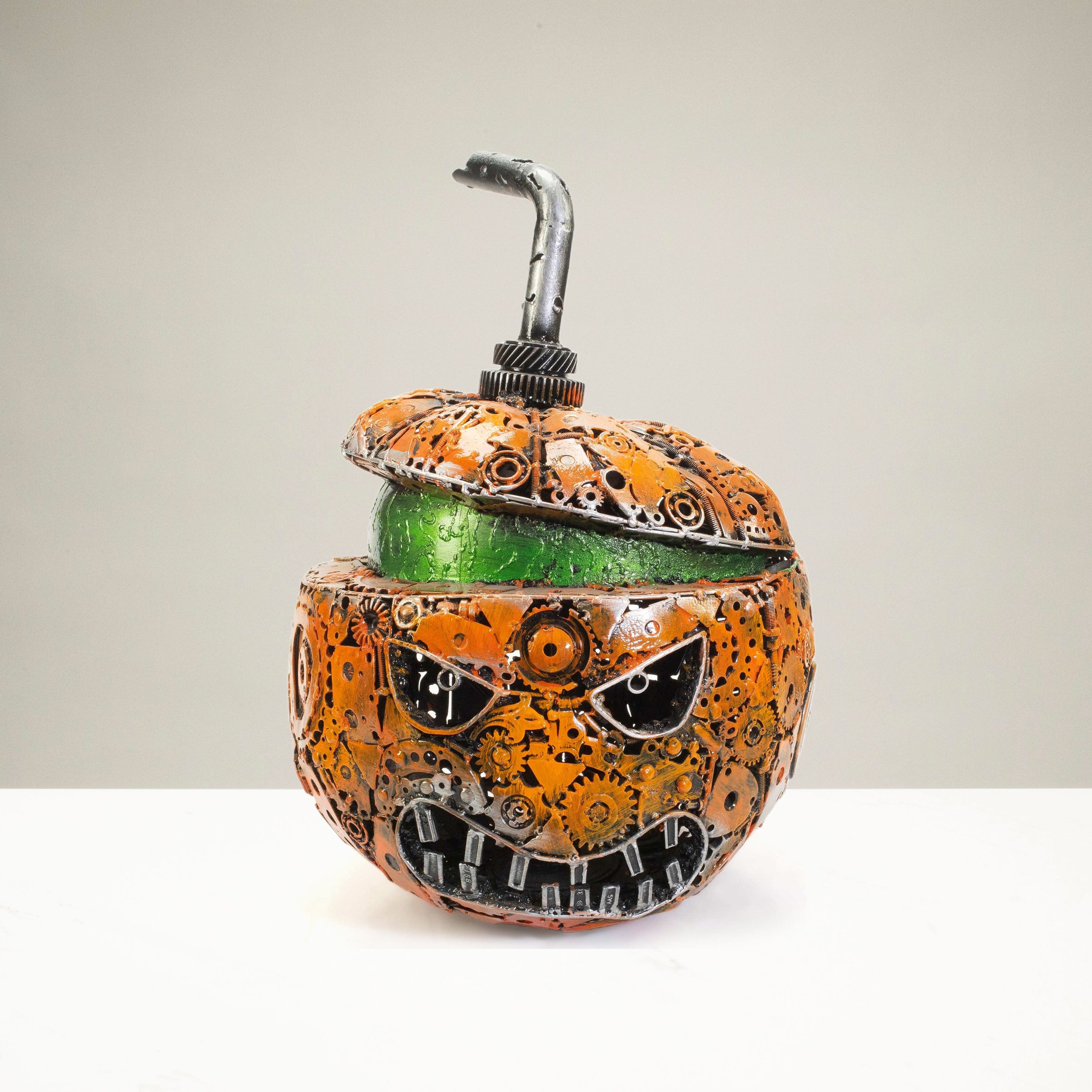 bonsai tree pumpkin carving Pumpkin Recycled Metal Art Sculpture