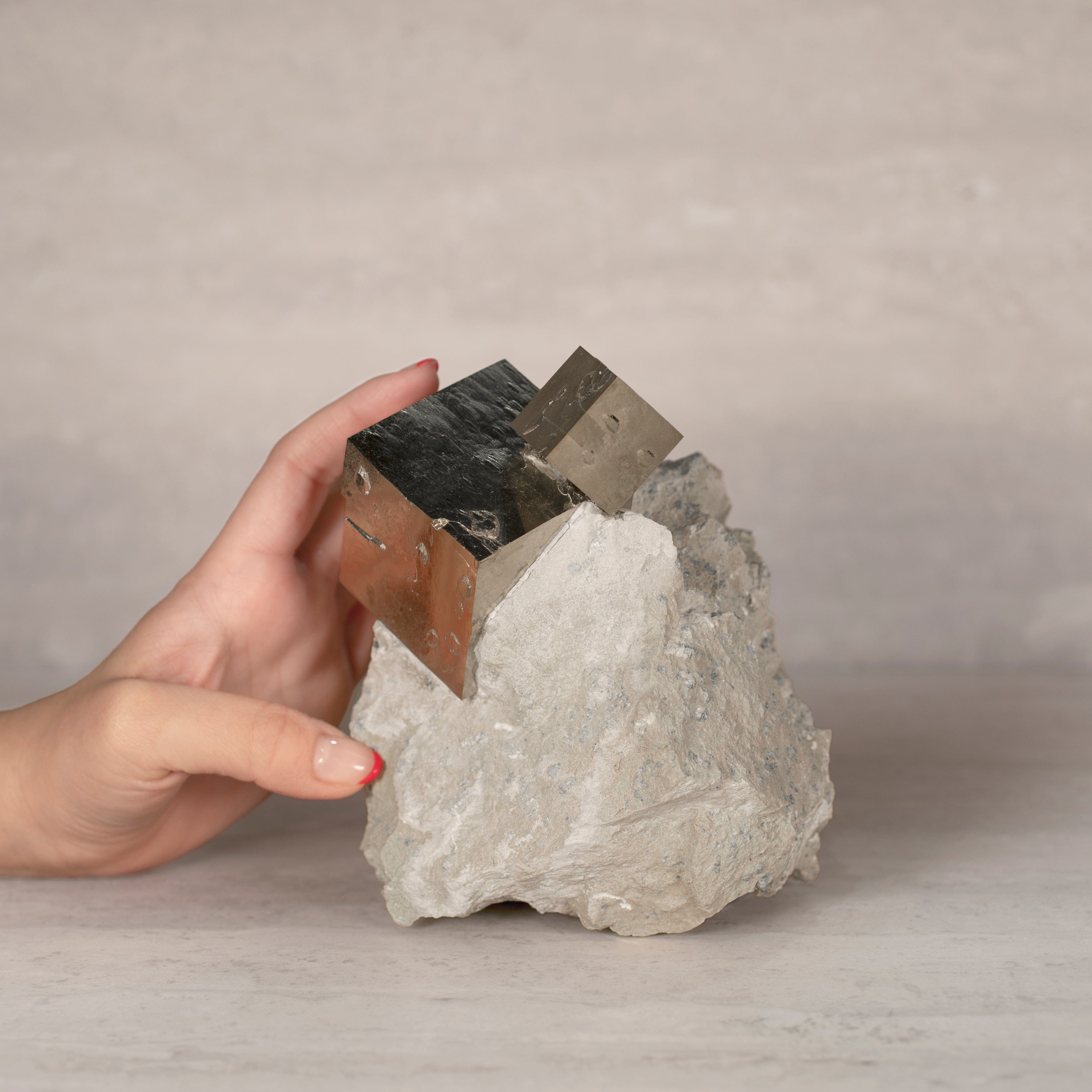 Kalifano Pyrite Natural Pyrite Cube Cluster in Matrix from Spain - 6" / 6 lbs SPC8000.001