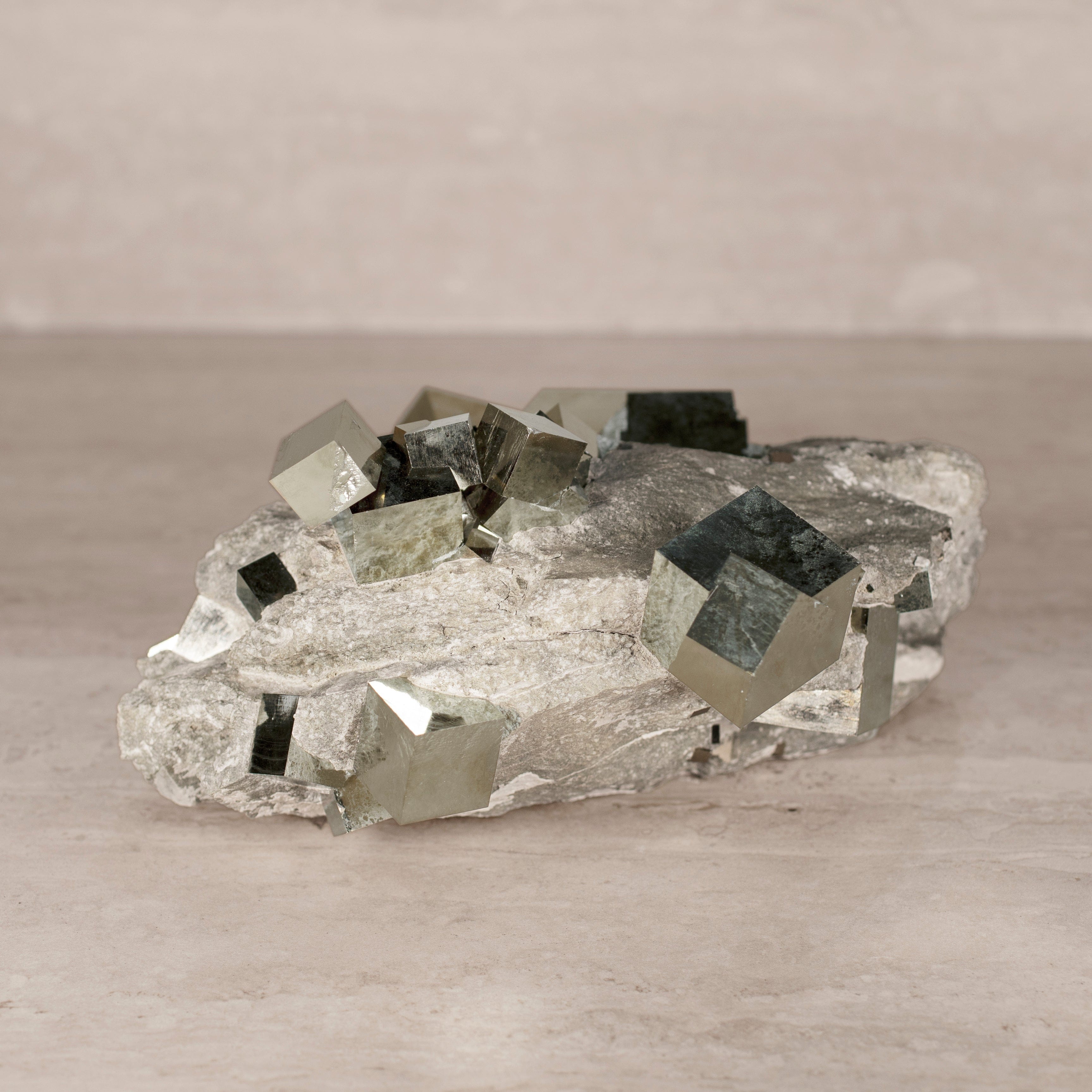 Kalifano Pyrite Natural Pyrite Cube Cluster in Matrix from Spain - 9.5" / 13 lbs SPC25000.001