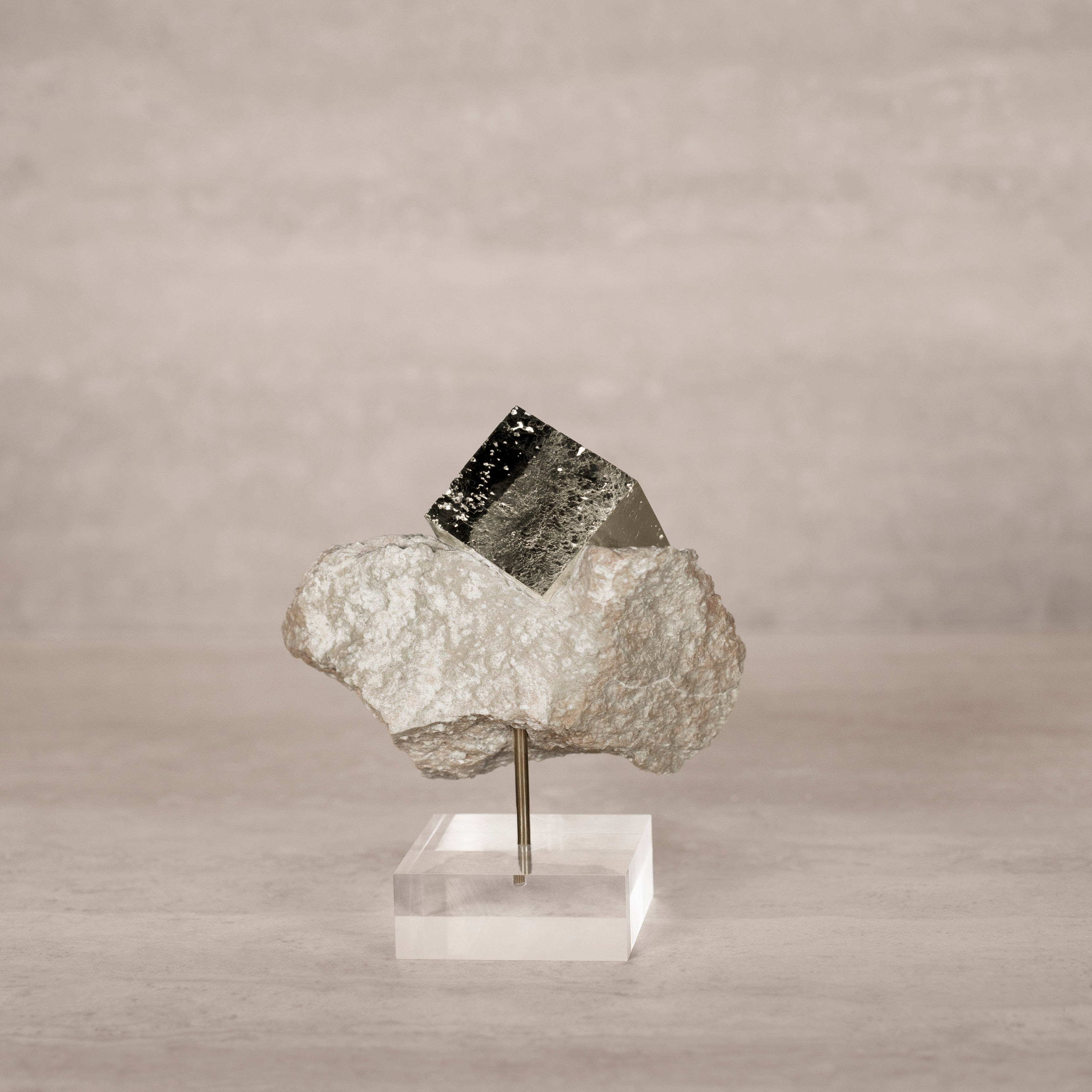 Kalifano Pyrite Natural Pyrite Cube on Stand from Spain - 5" / 530 grams SPC1200.001