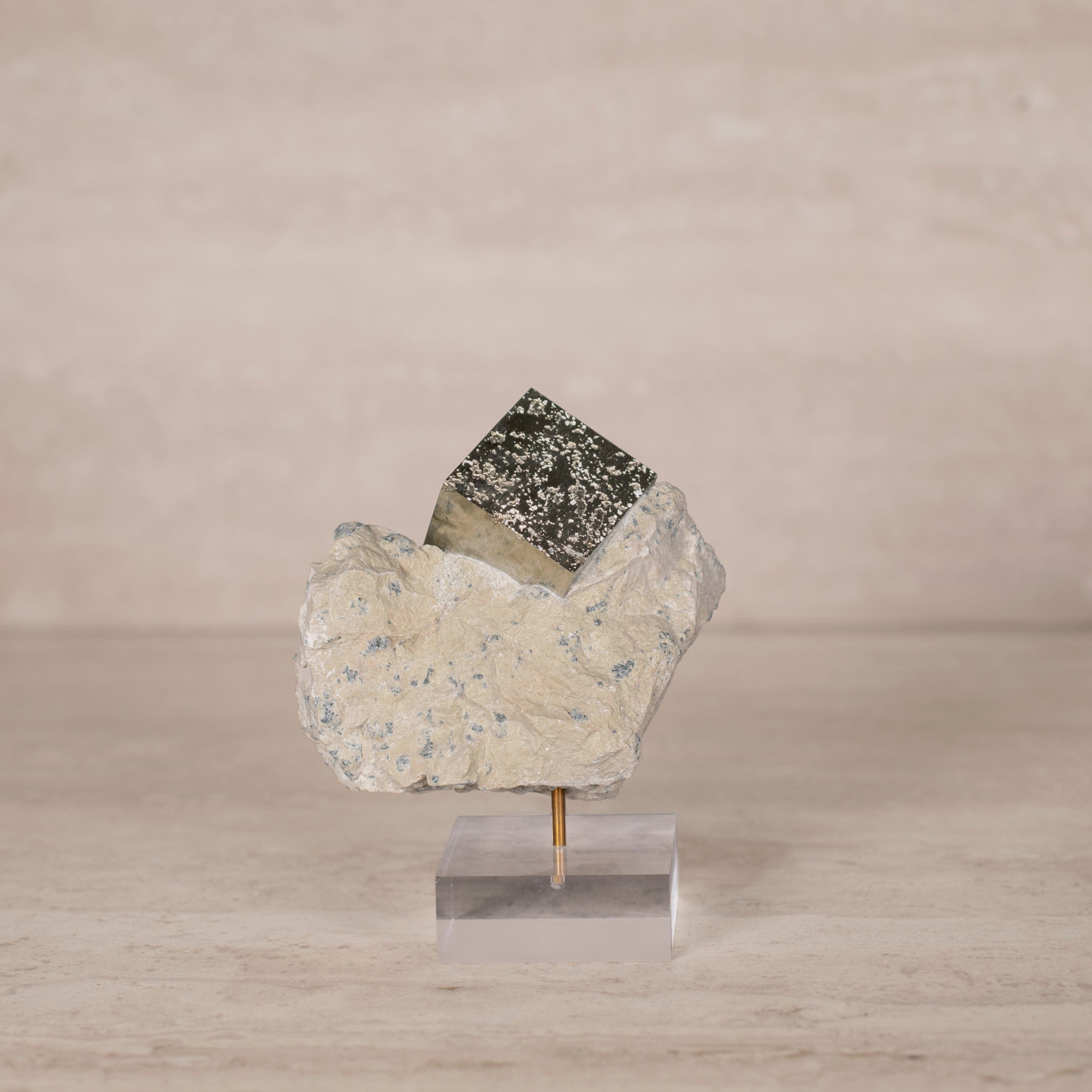 Kalifano Pyrite Natural Pyrite Cube on Stand from Spain - 5" / 545 grams SPC1000.002