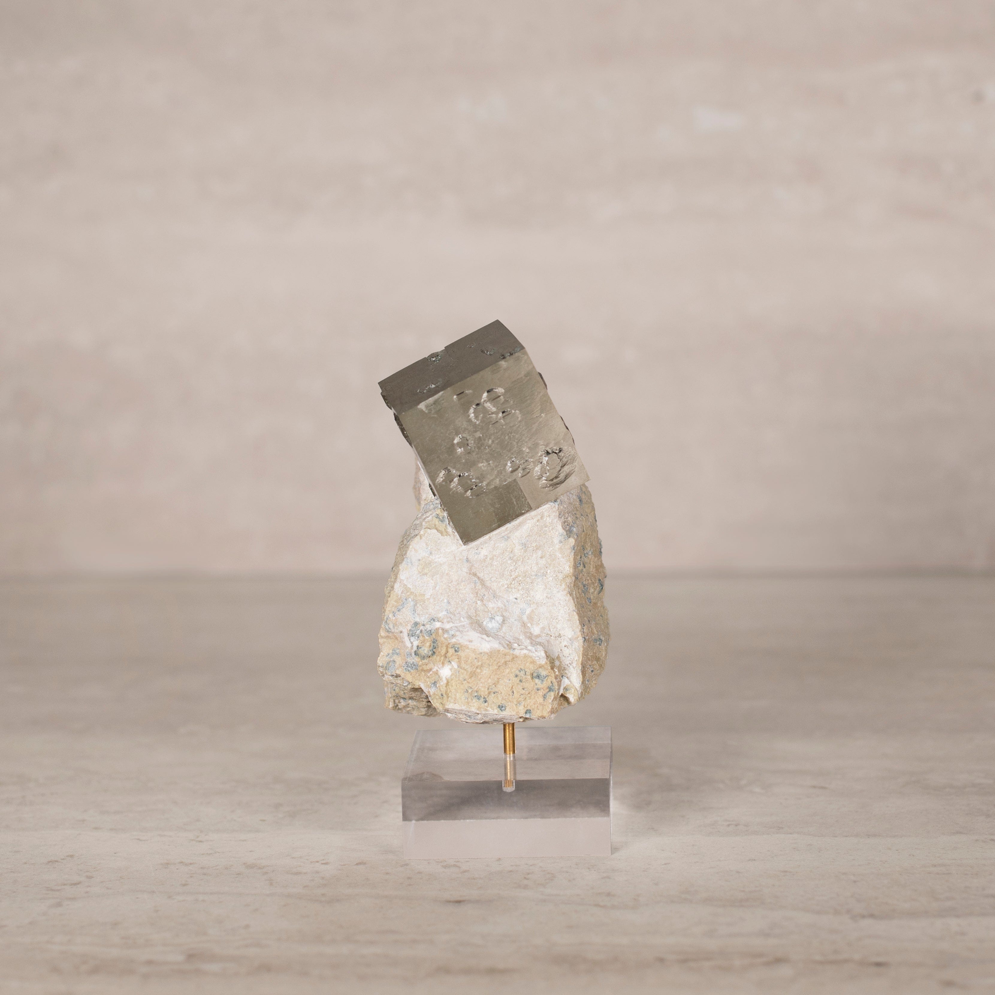 Kalifano Pyrite Natural Pyrite Cube on Stand from Spain - 5" / 565 grams SPC2000.001