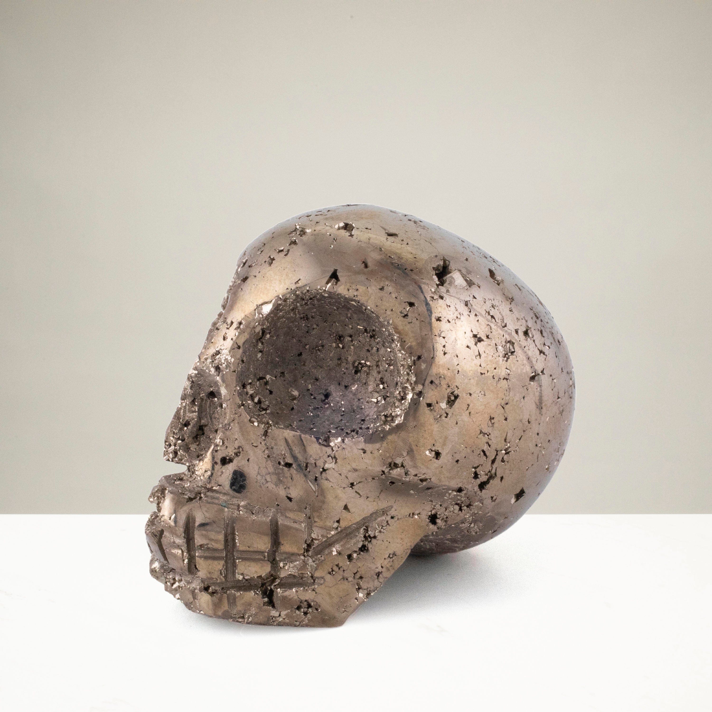 Kalifano Pyrite Pyrite Skull Carving 2" / 170 grams SK400-PC.002