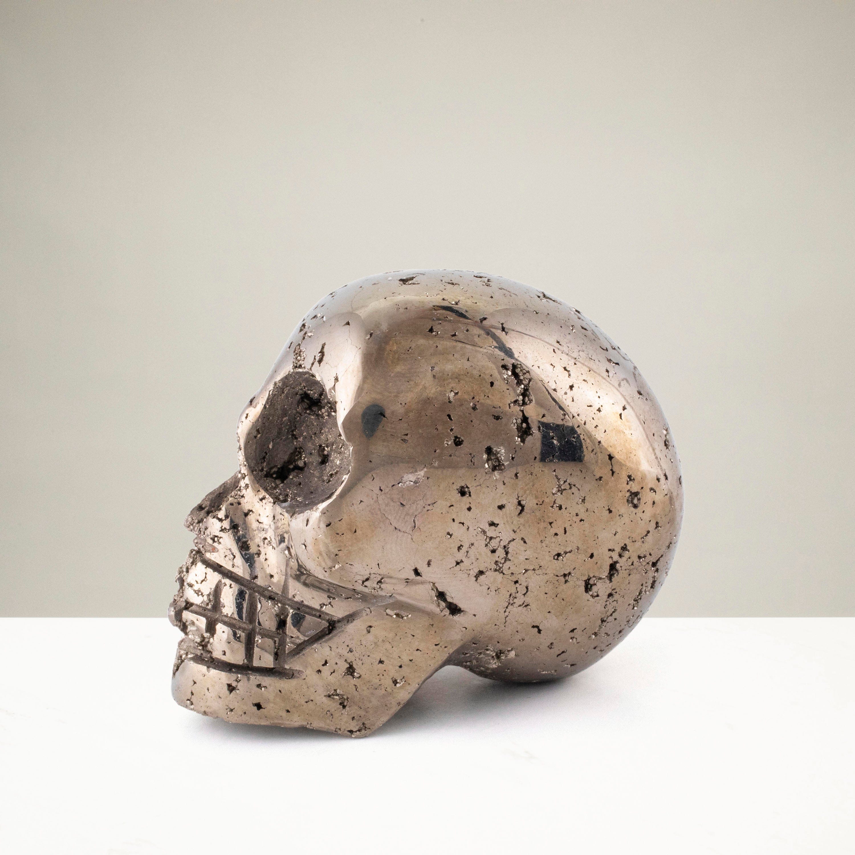Kalifano Pyrite Pyrite Skull Carving 2.5" / 275 grams SK600-PC.002