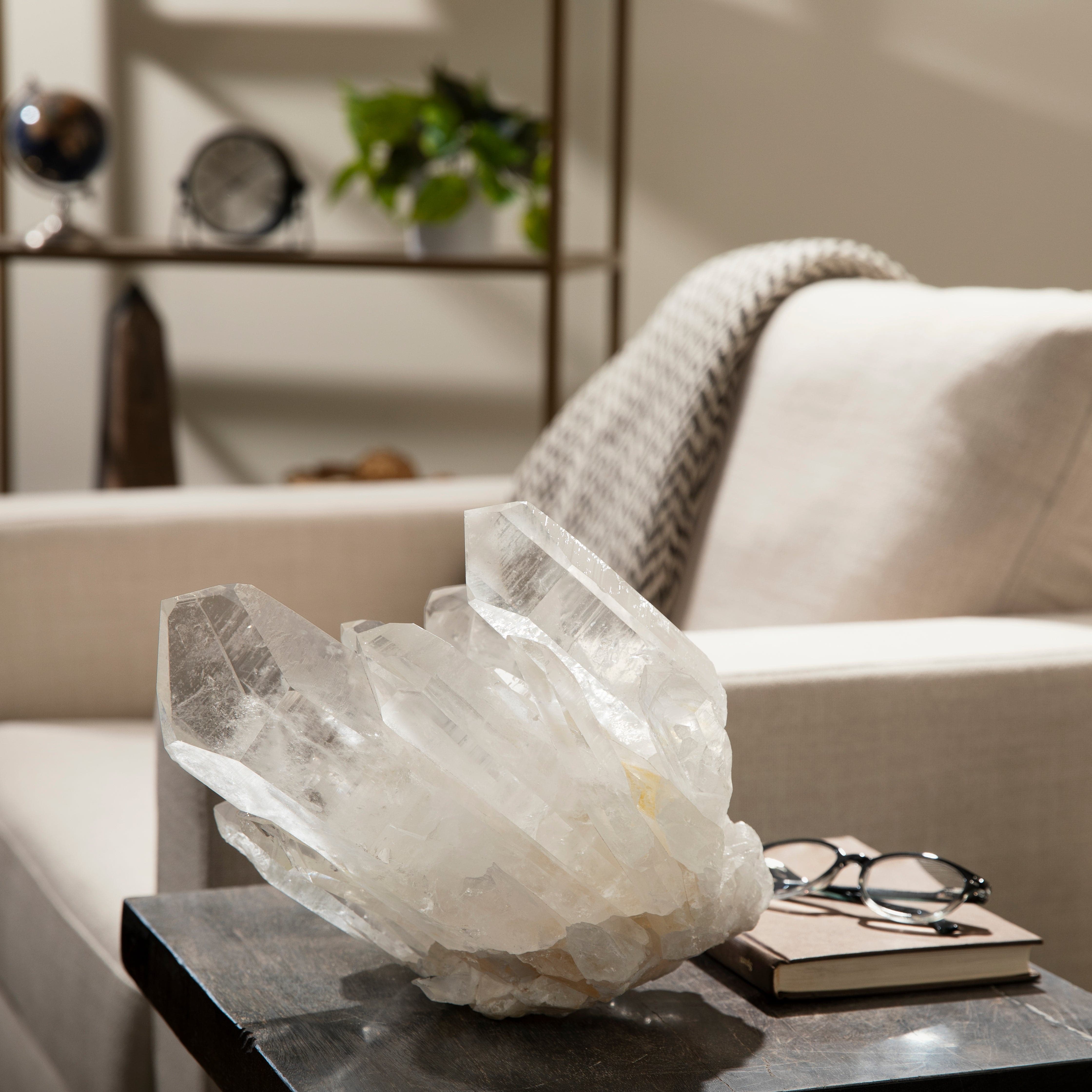 Kalifano Quartz Lemurian Quartz Cluster from Brazil - 12" / 20 lbs QC19200.001