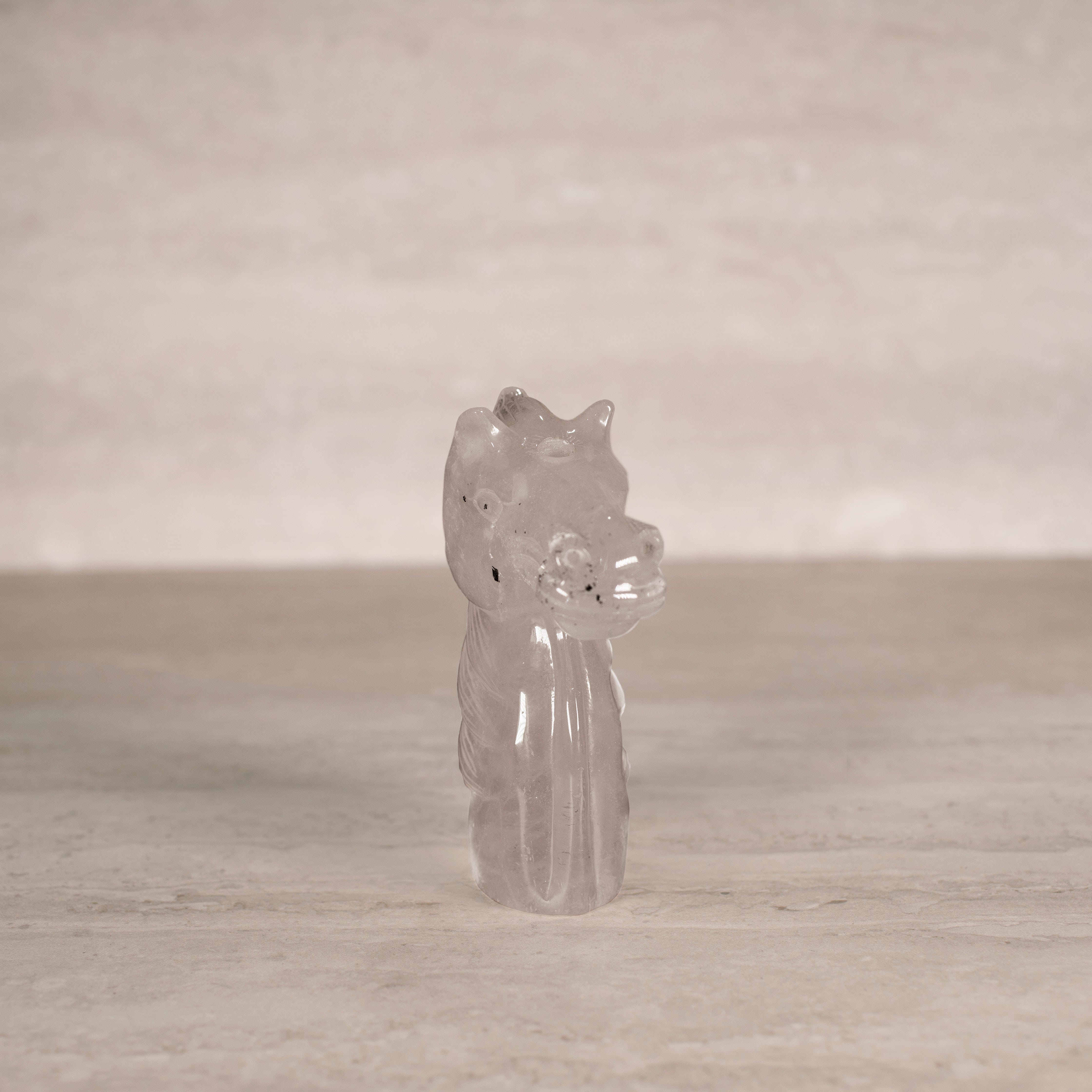 Kalifano Quartz Natural Brazilian Quartz Horse Carving - 5.5" / 736 g H1400-QZ.001