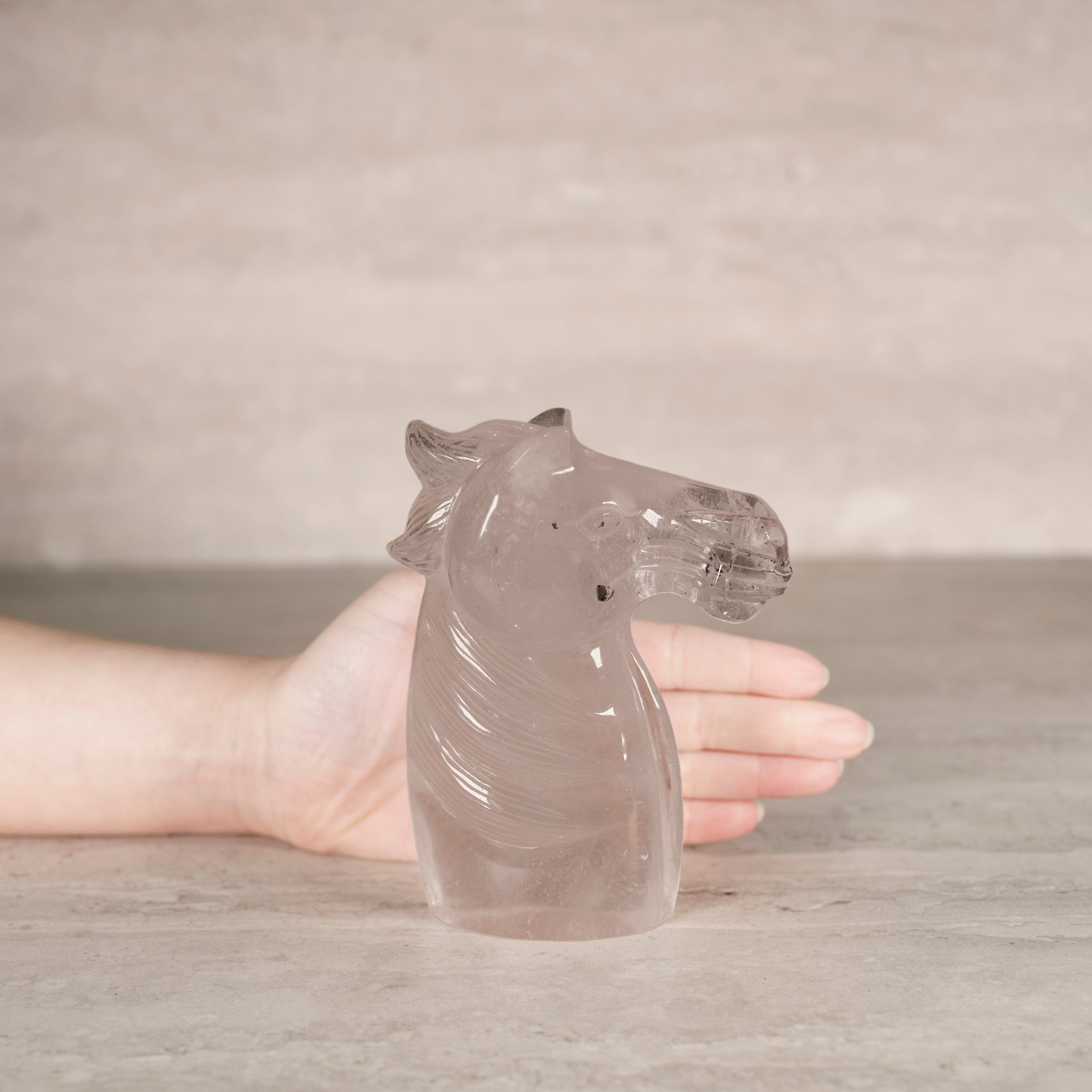 Kalifano Quartz Natural Brazilian Quartz Horse Carving - 5.5" / 736 g H1400-QZ.001