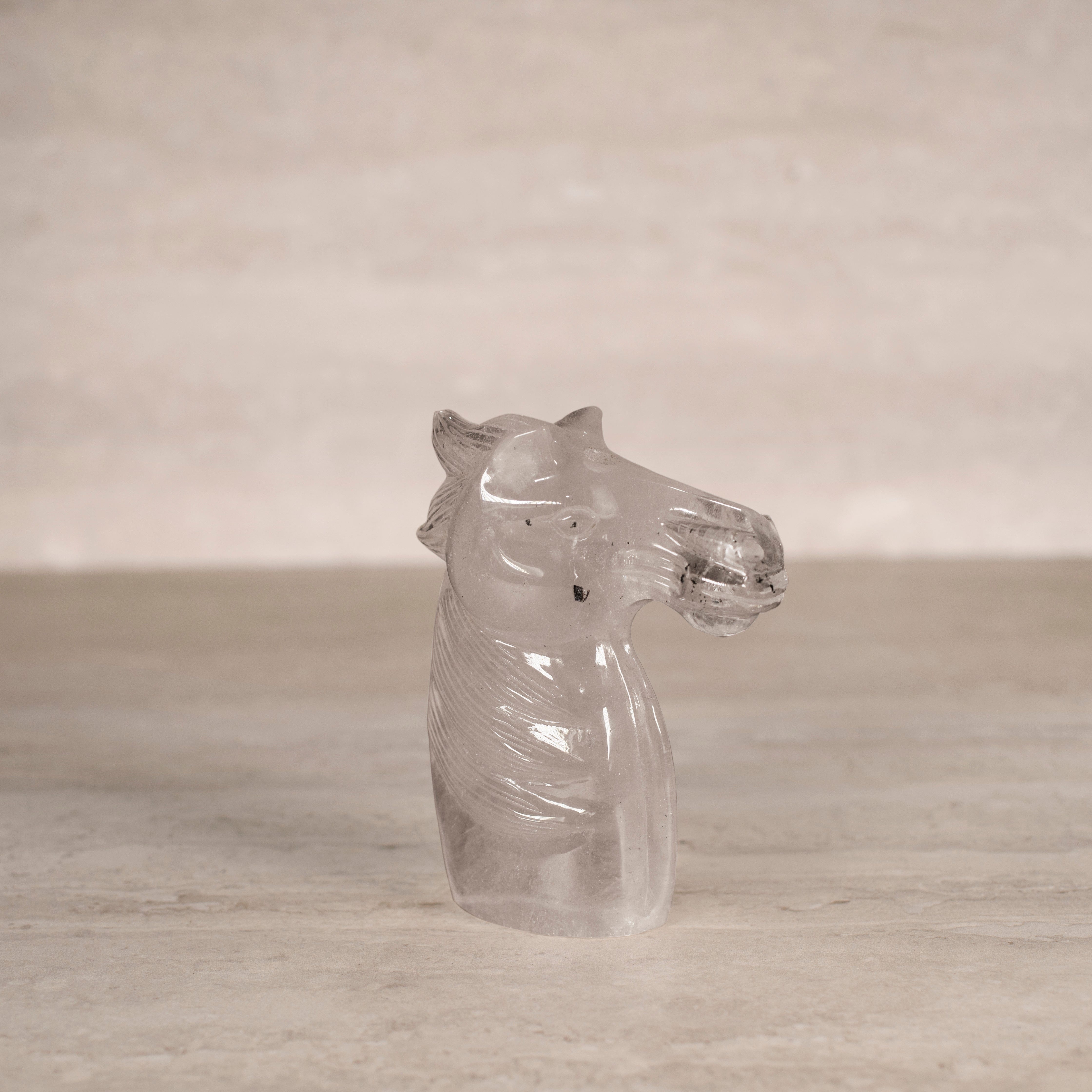 Kalifano Quartz Natural Brazilian Quartz Horse Carving - 5.5" / 736 g H1400-QZ.001