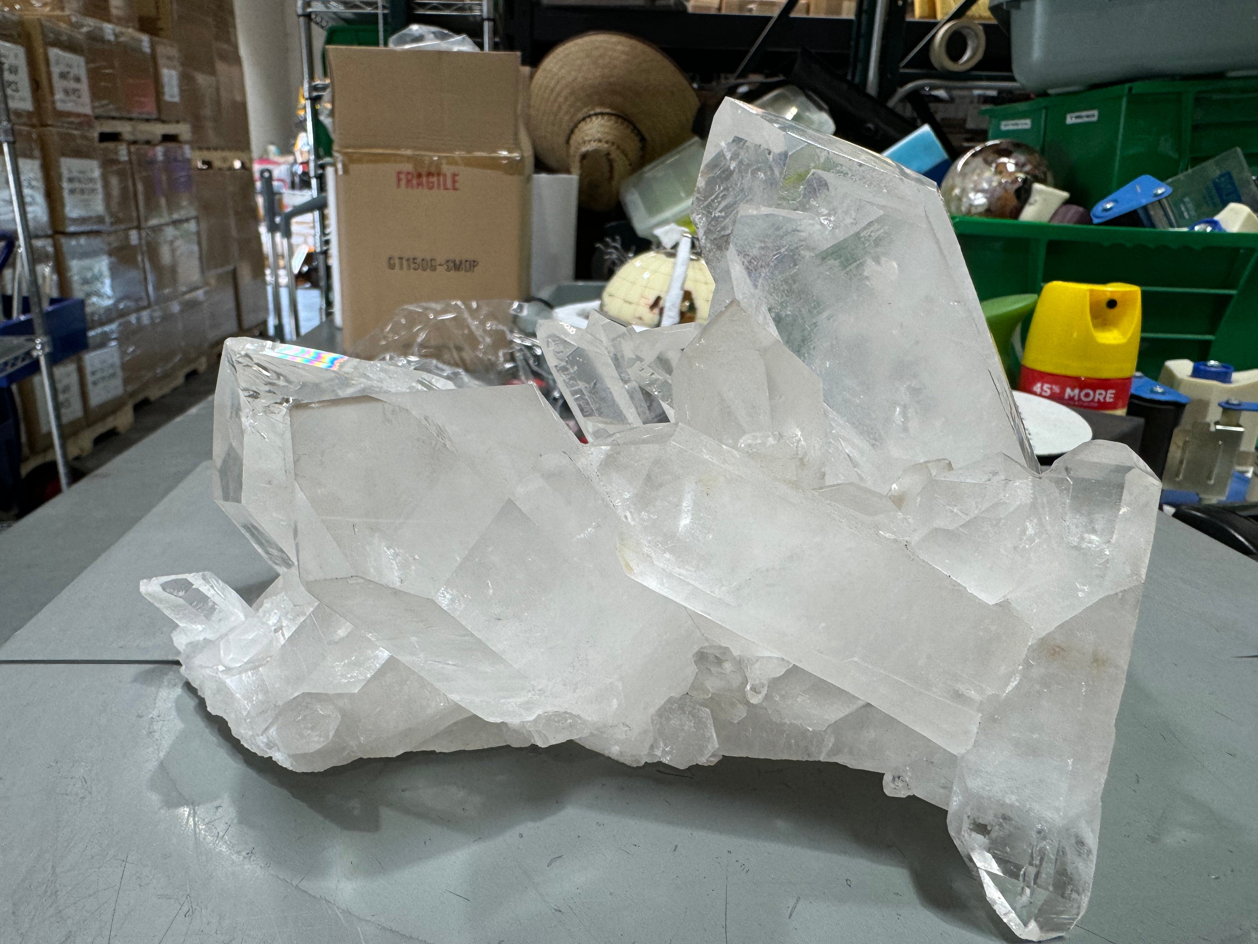 Kalifano Quartz Natural Clear Quartz Cluster 9" QC3800.003