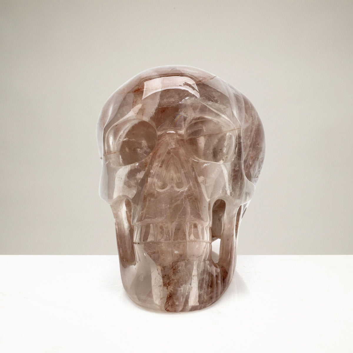 Kalifano Quartz Natural Hand Carved Brazilian Hematoid Quartz Skull - 5.5 in. / 1,540 grams SK7000.002