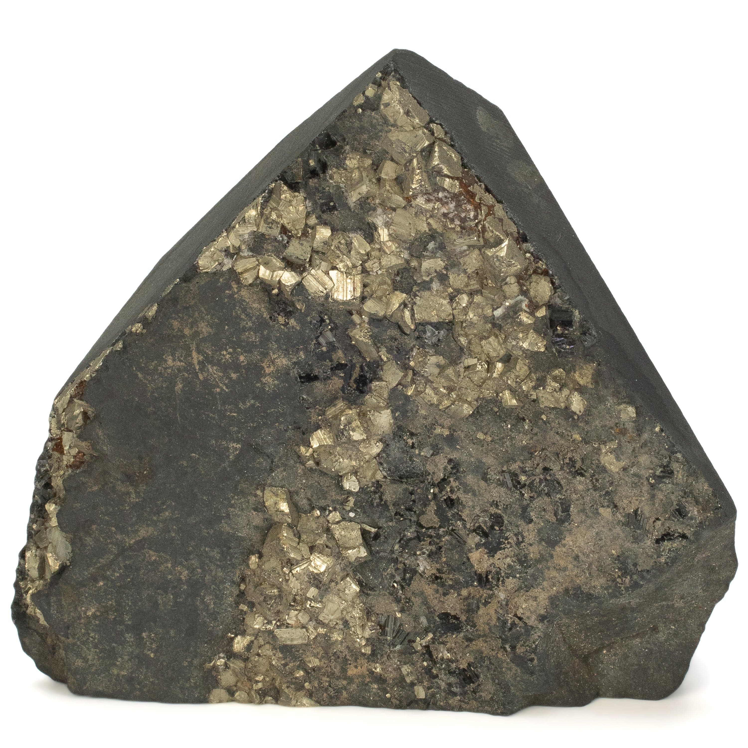 Kalifano Quartz Shungite Point with Pyrite SHP40