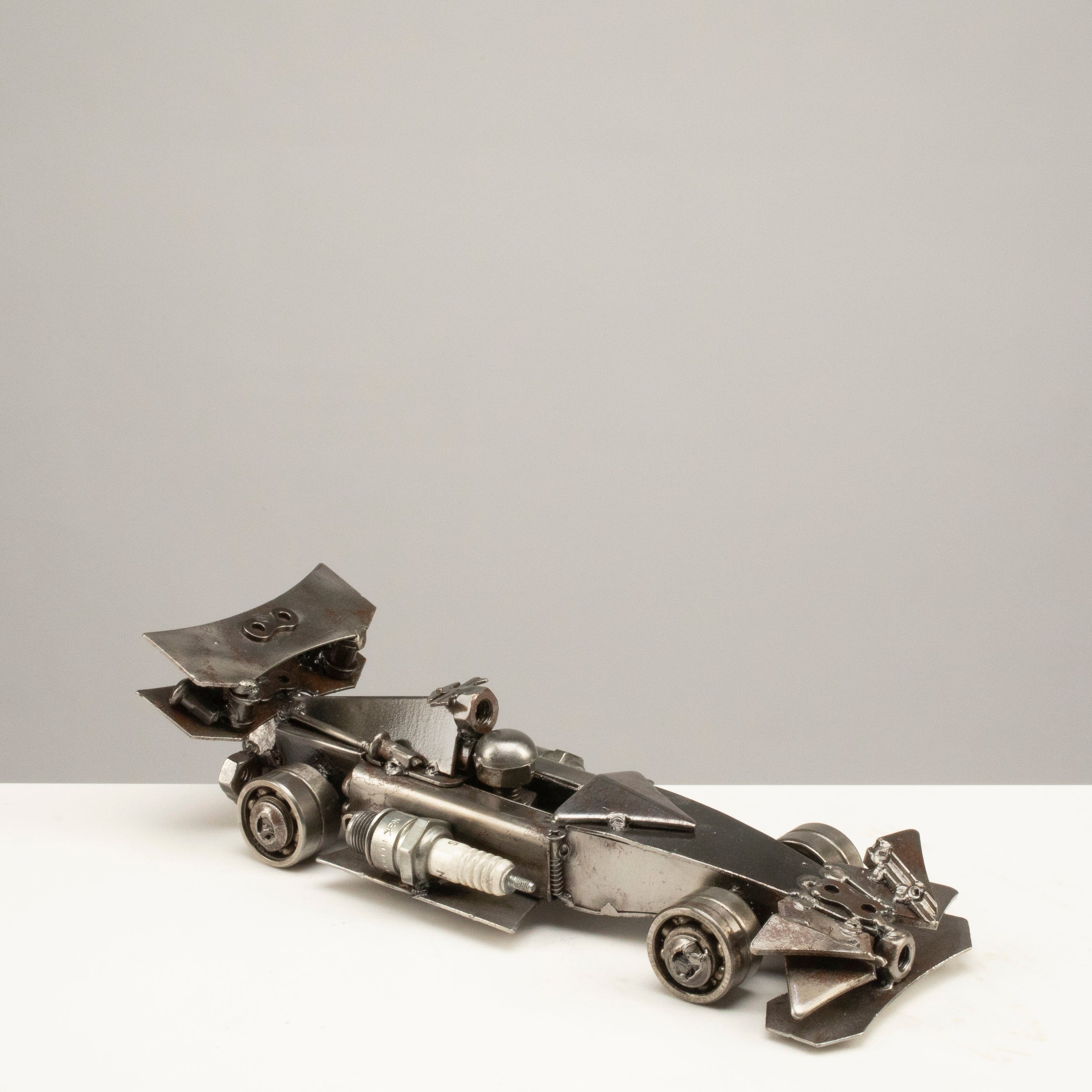 Kalifano Recycled Metal Art 10.5" F1 (Formula 1) Inspired Recycled Metal Car RMS-800F1-N