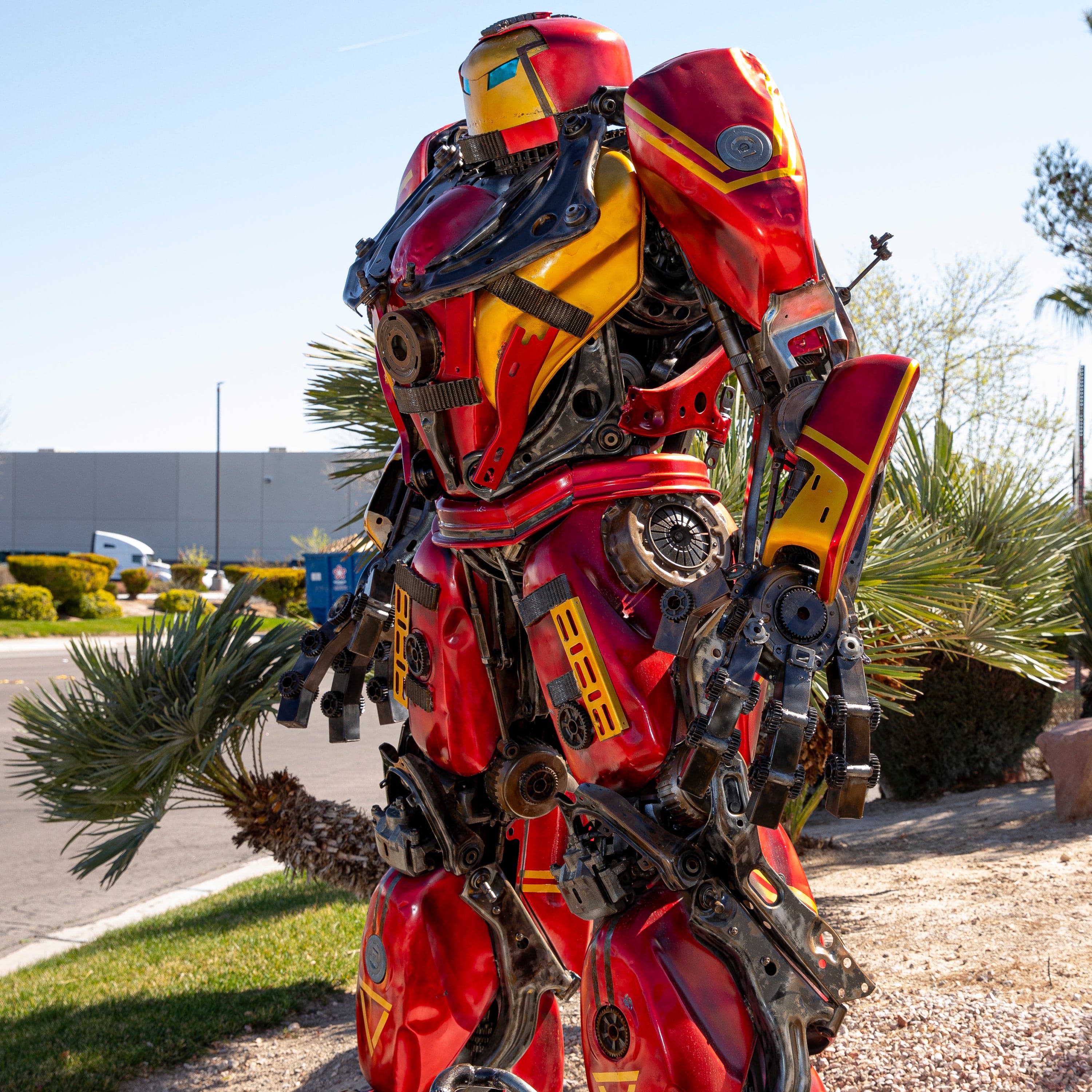 Kalifano Recycled Metal Art 102" Iron Man Hulk Buster Inspired Recycled Metal Art Sculpture RMS-IMR260-S03
